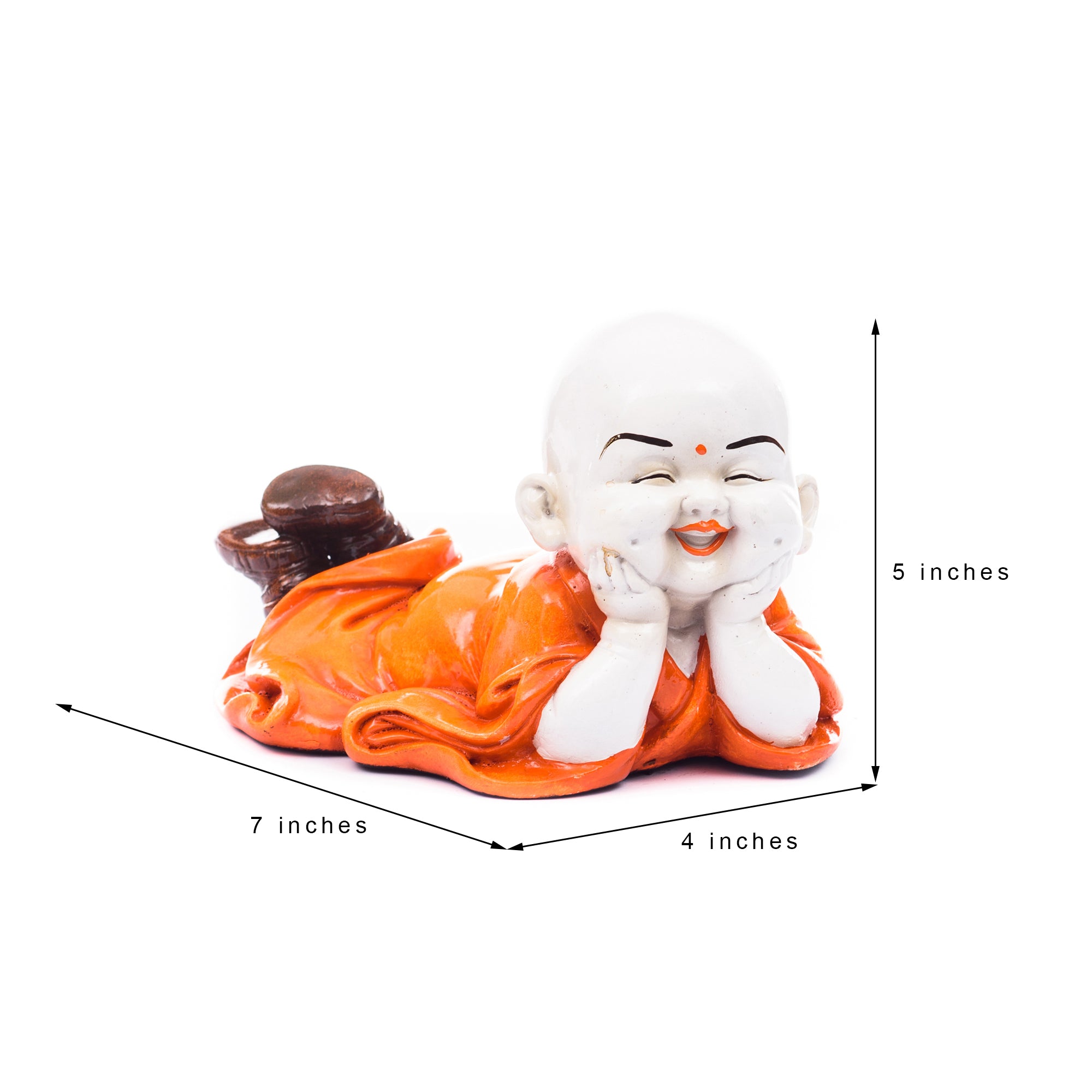Polyresin Resting Laughing Cute Baby Buddha Statue 2