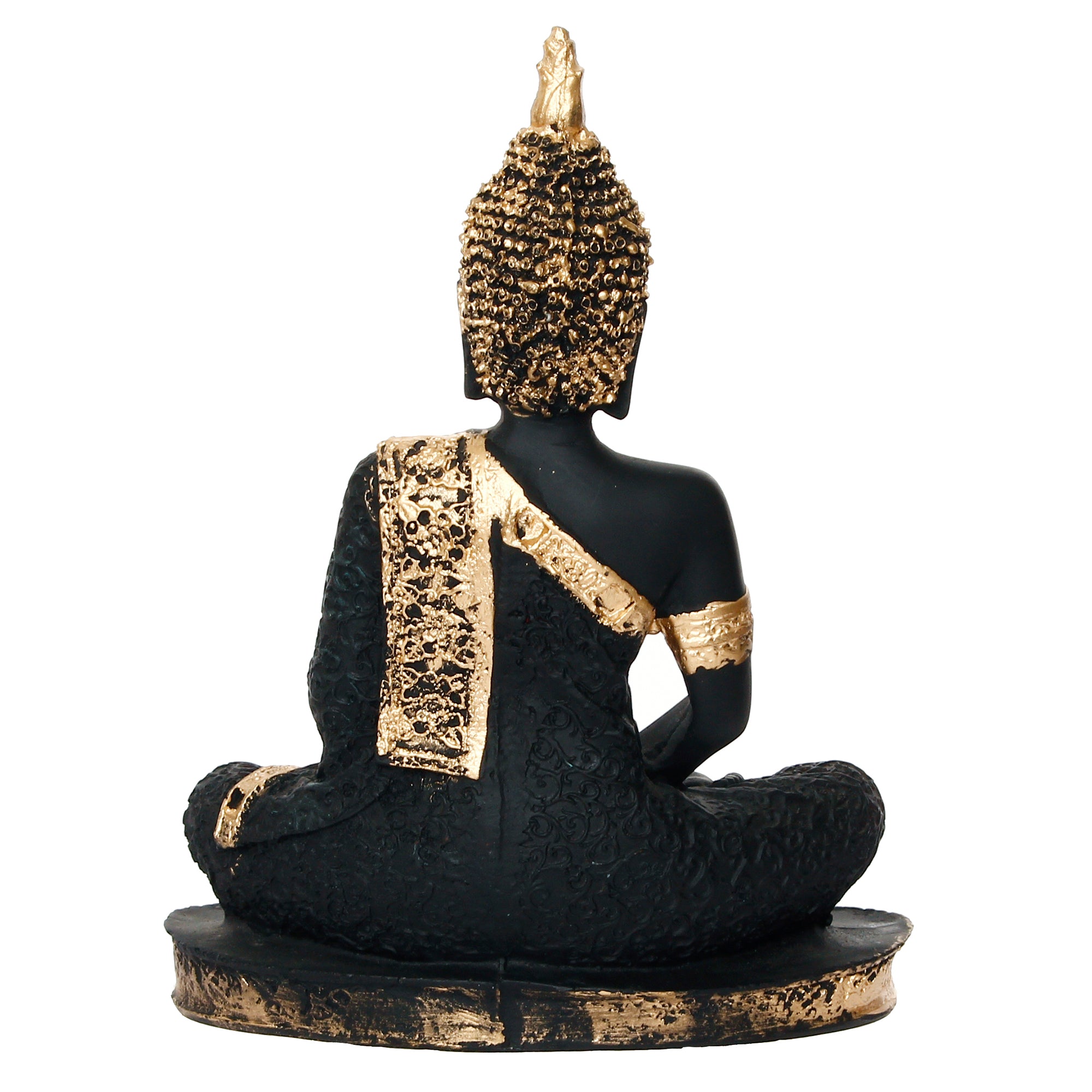 Golden & Black Meditating Buddha Handcrafted Polyresin Figurine 6