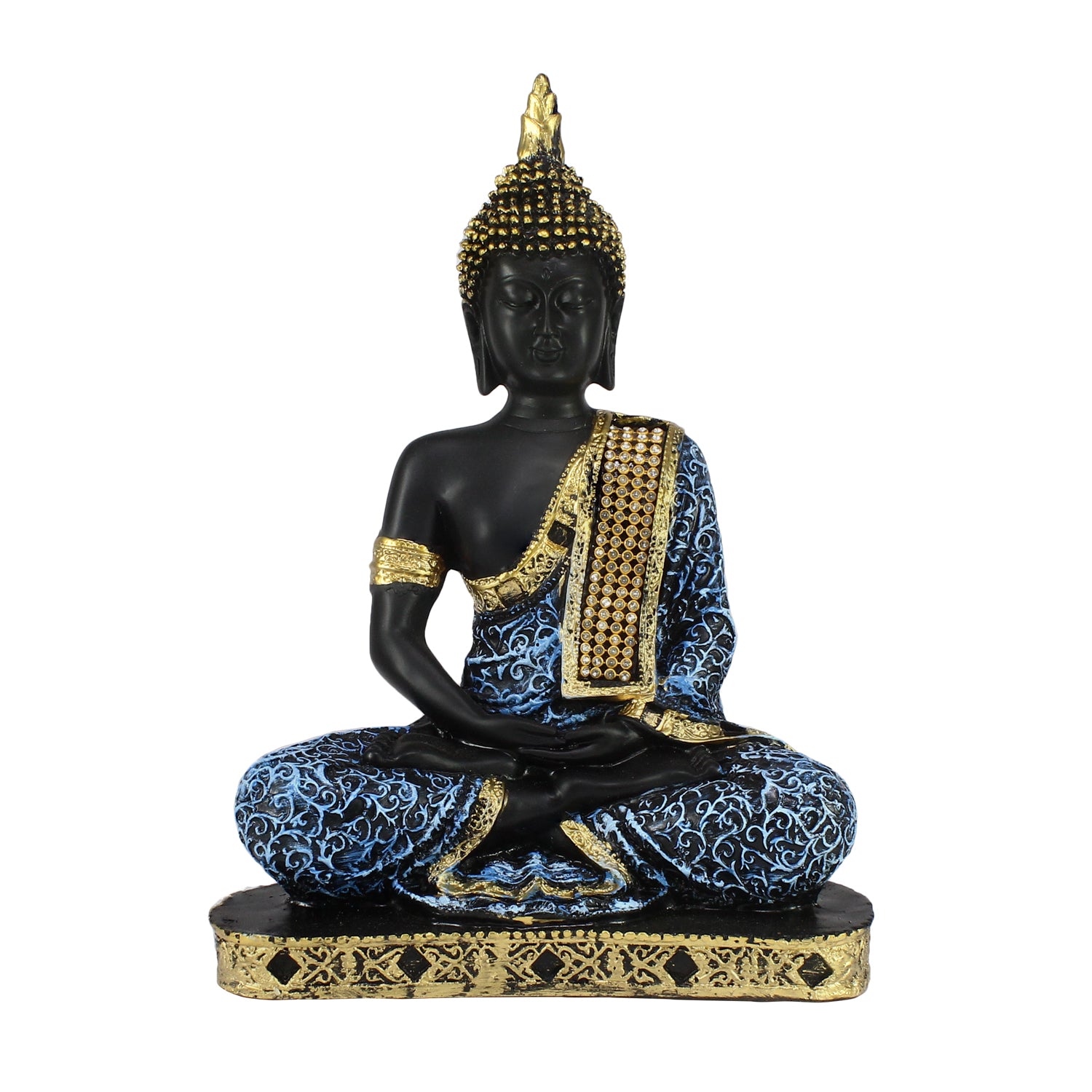 Blue Meditating Buddha Decorative Showpiece - 24 cm 1