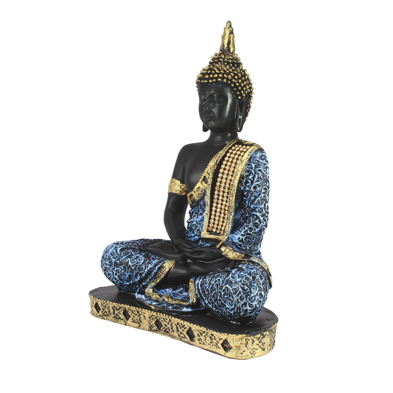 Blue Meditating Buddha Decorative Showpiece - 24 cm 4