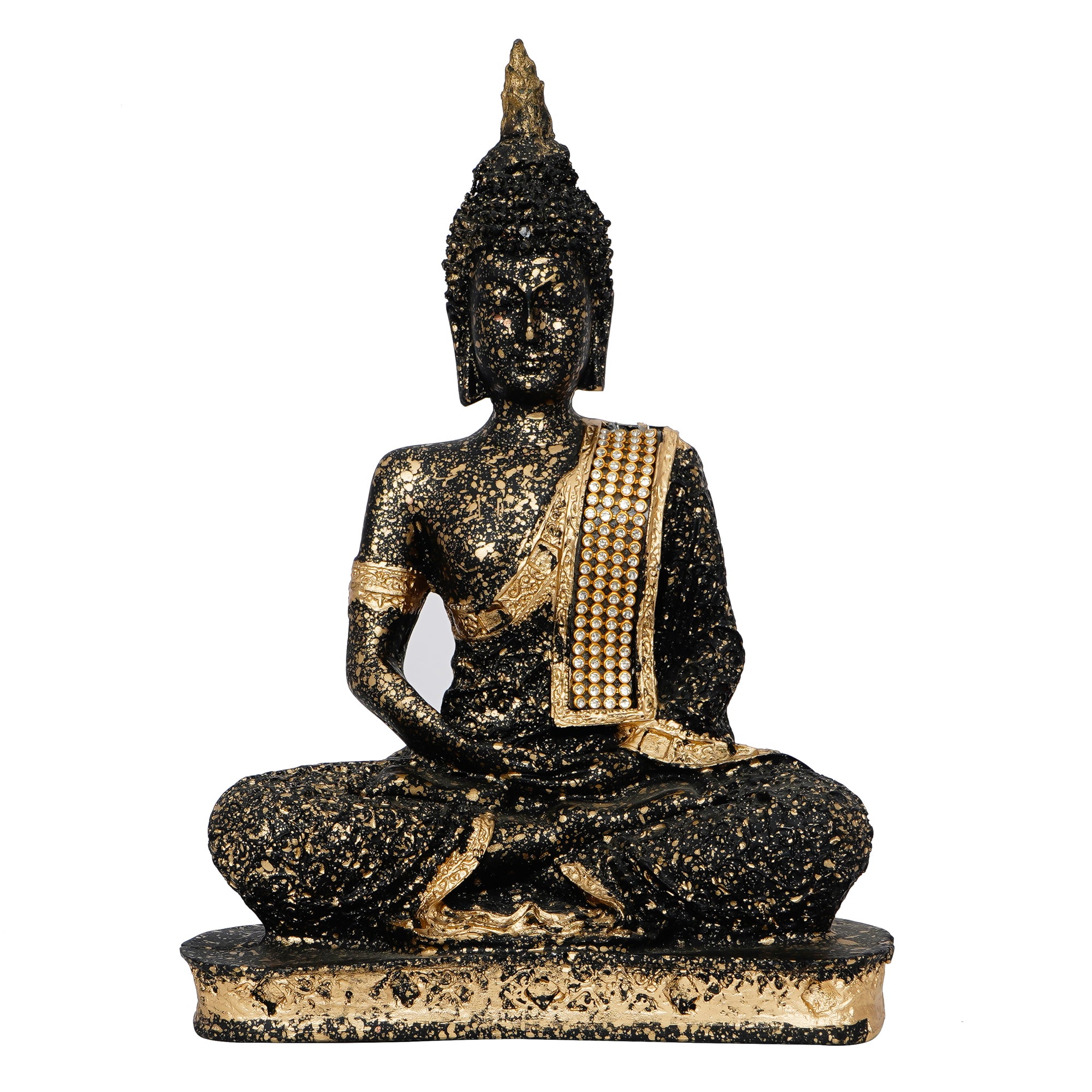 Golden and Black Meditating Lord Buddha Handcrafted Decorative Showpiece 2