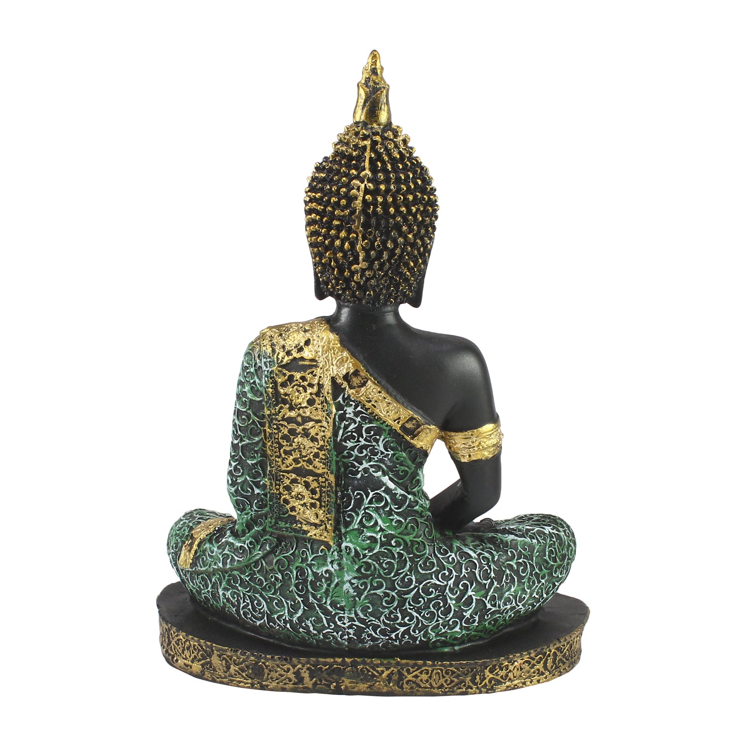 Green Meditating Buddha Decorative Showpiece - 24 cm 5