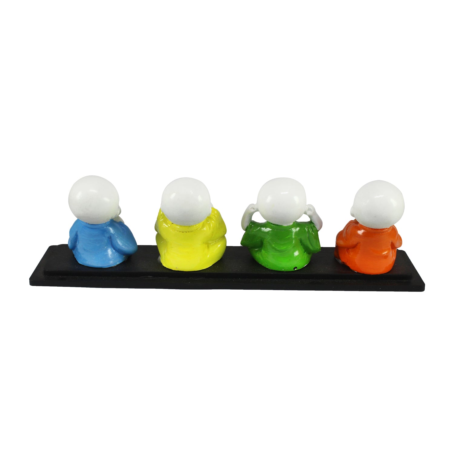 Set of 4 Multi color Monks Polyresin Tealight Holder 5