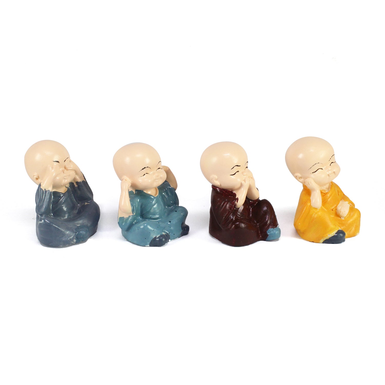 Polyresin Set of 4 Monk Child Buddhas Statue 4