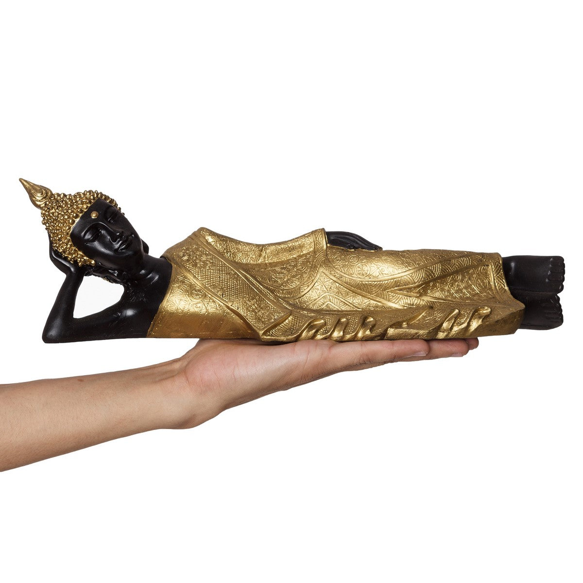 Brass Decorative Thai Reclining Buddha Antique Showpiece 2