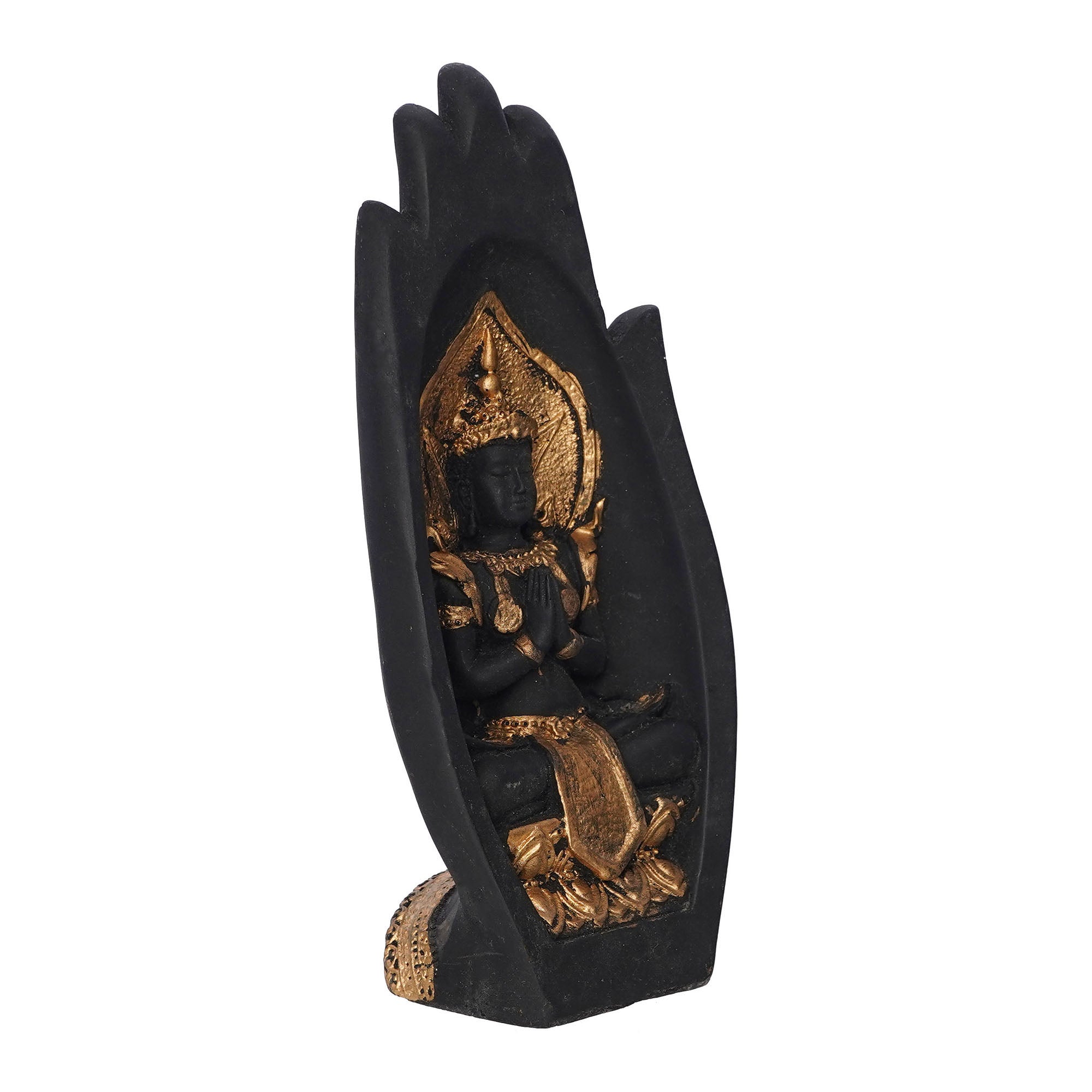 Golden Handcrafted Engraved Palm Buddha Decorative Showpiece 2