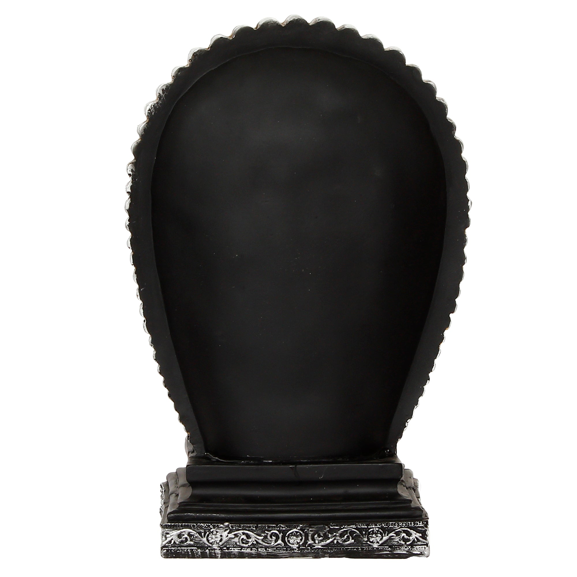 Elegant Silver & Black Polyresin Lord Buddha Head Statue With Back Cover 6