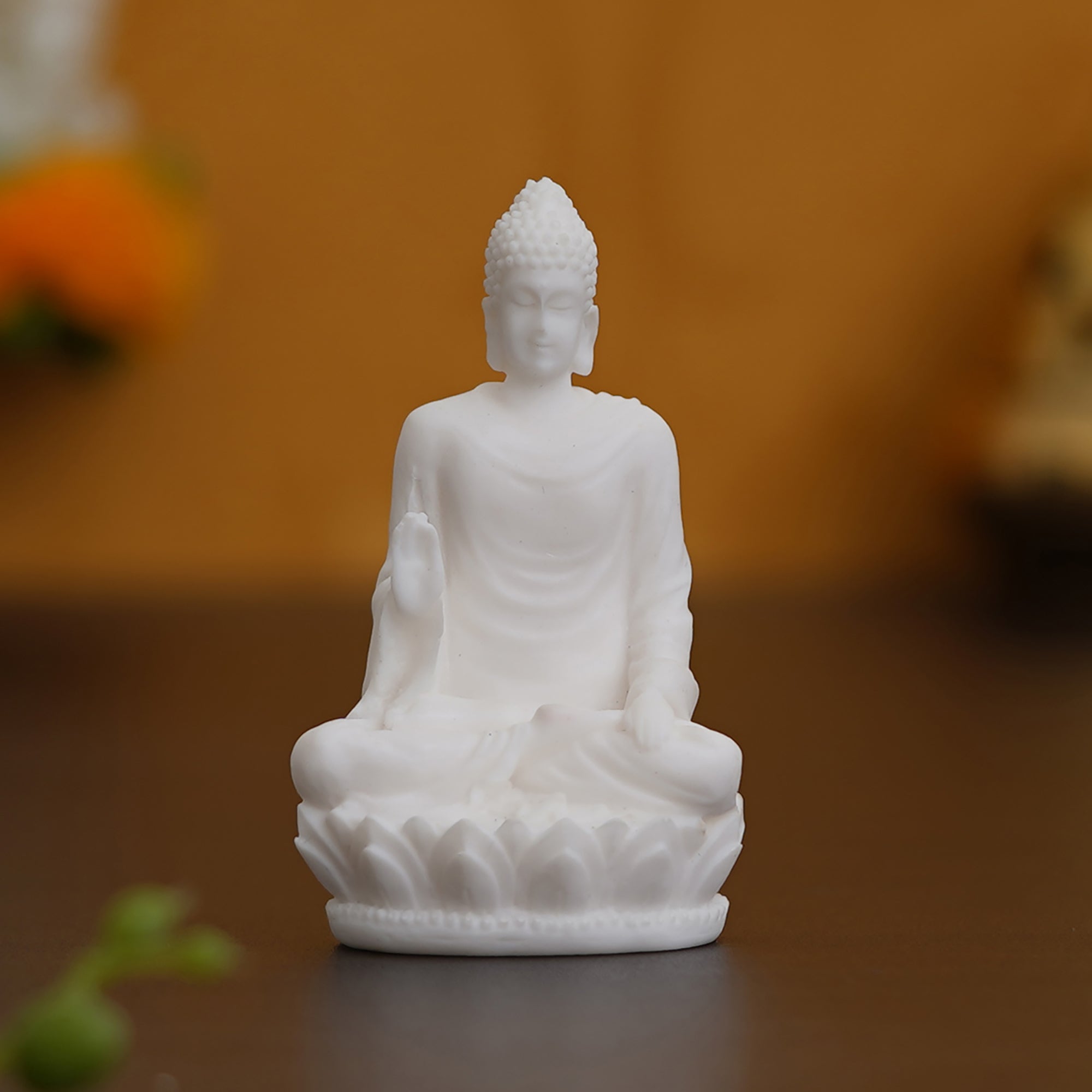 White Polyresin Meditating Lord Buddha Statue 1