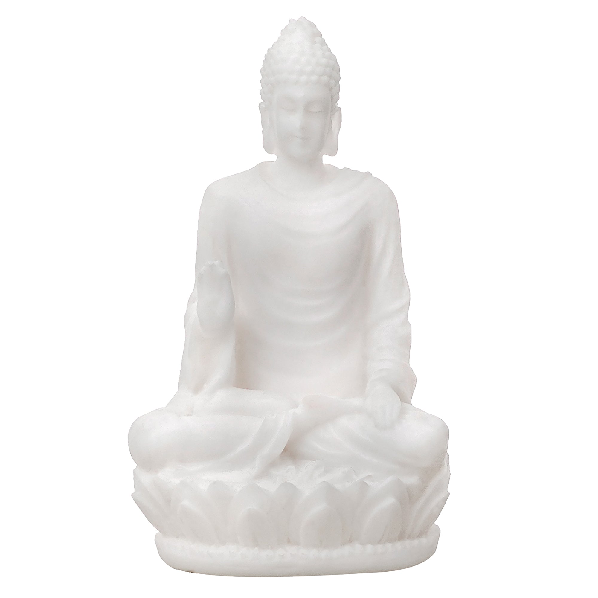 White Polyresin Meditating Lord Buddha Statue 2