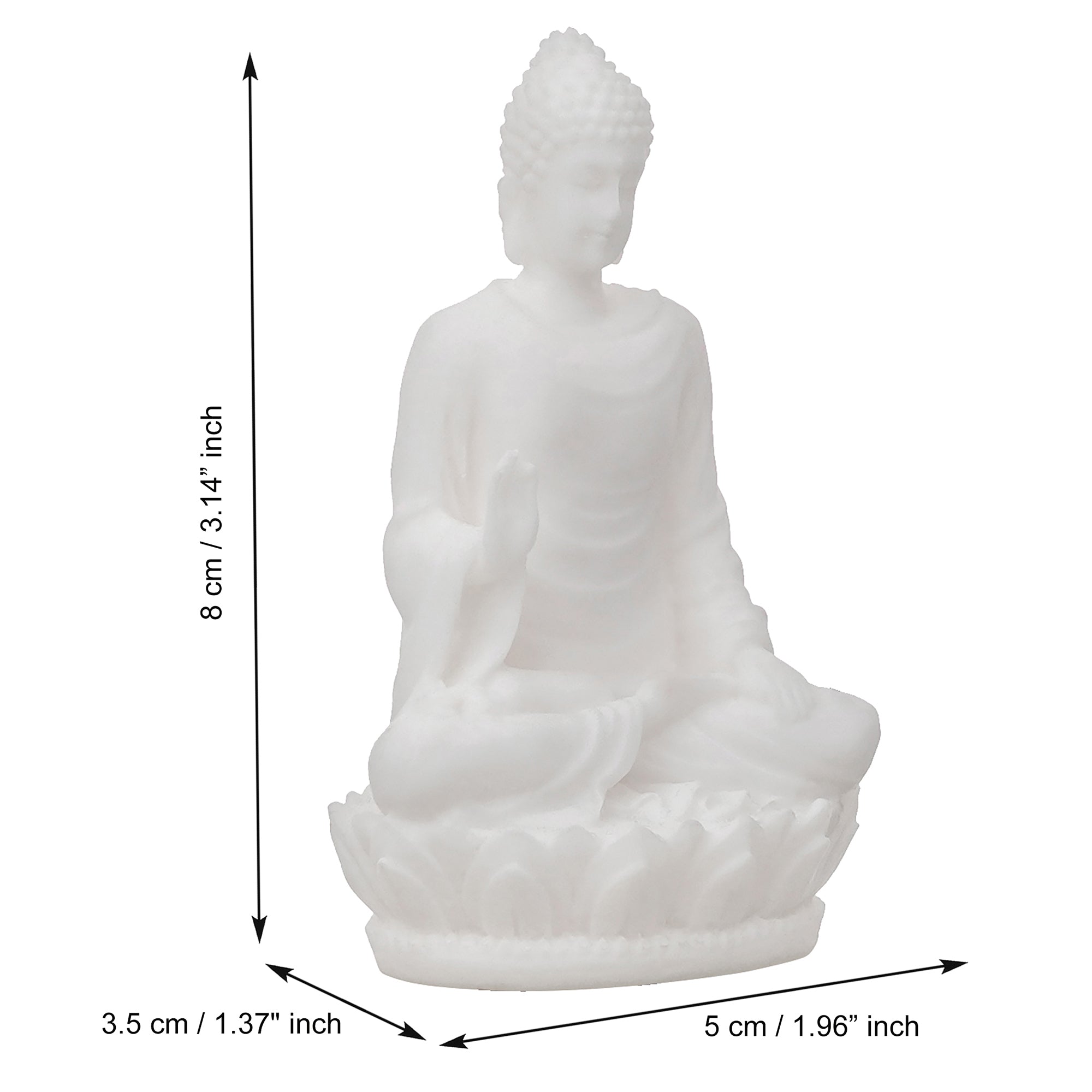 White Polyresin Meditating Lord Buddha Statue 3