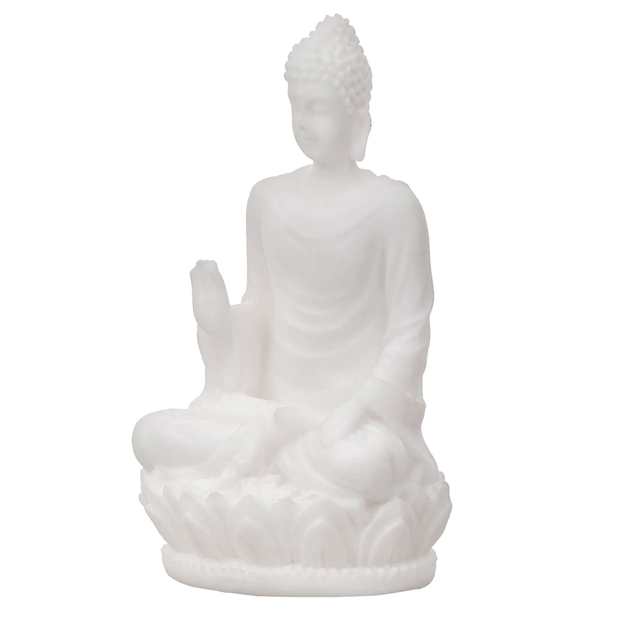 White Polyresin Meditating Lord Buddha Statue 4
