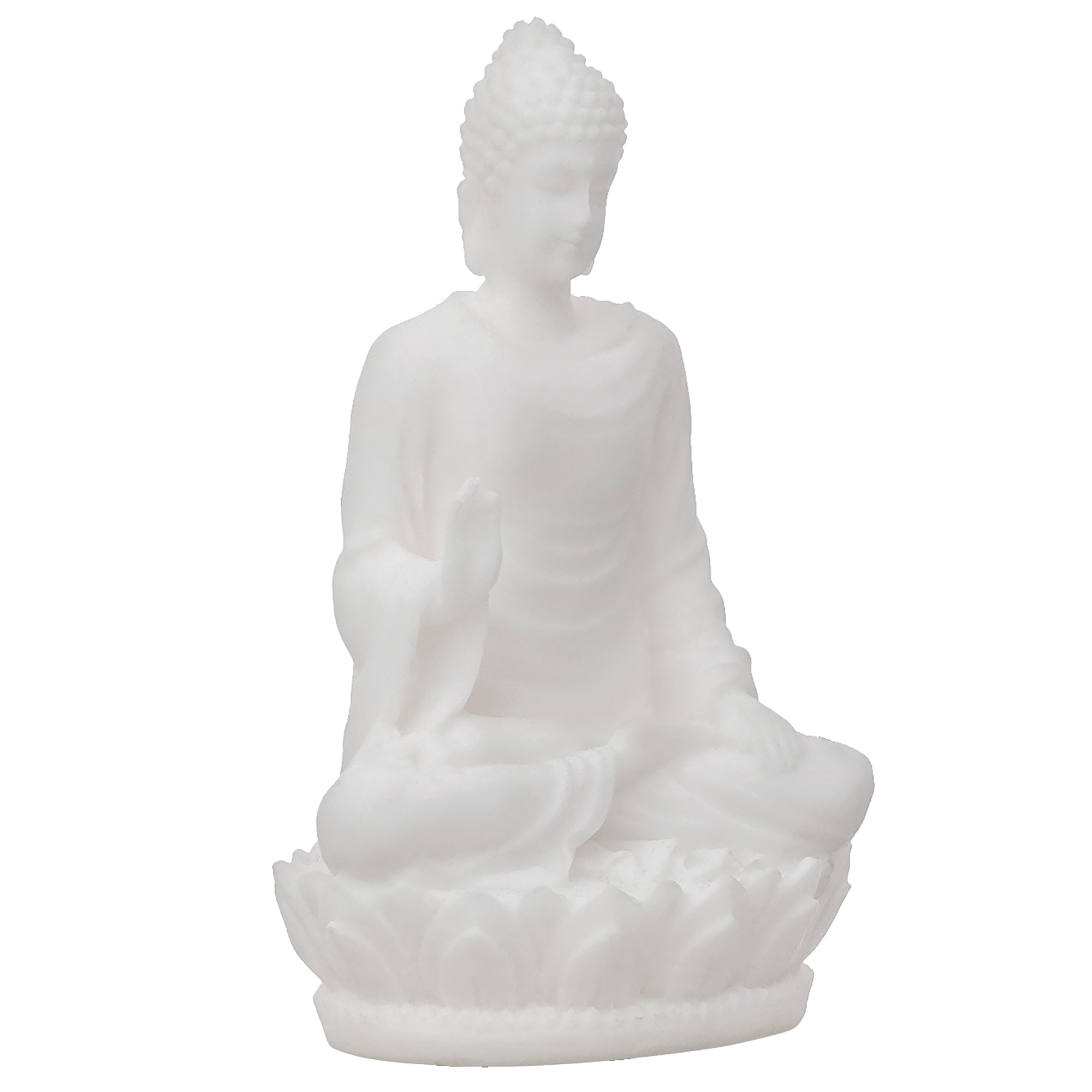 White Polyresin Meditating Lord Buddha Statue 5
