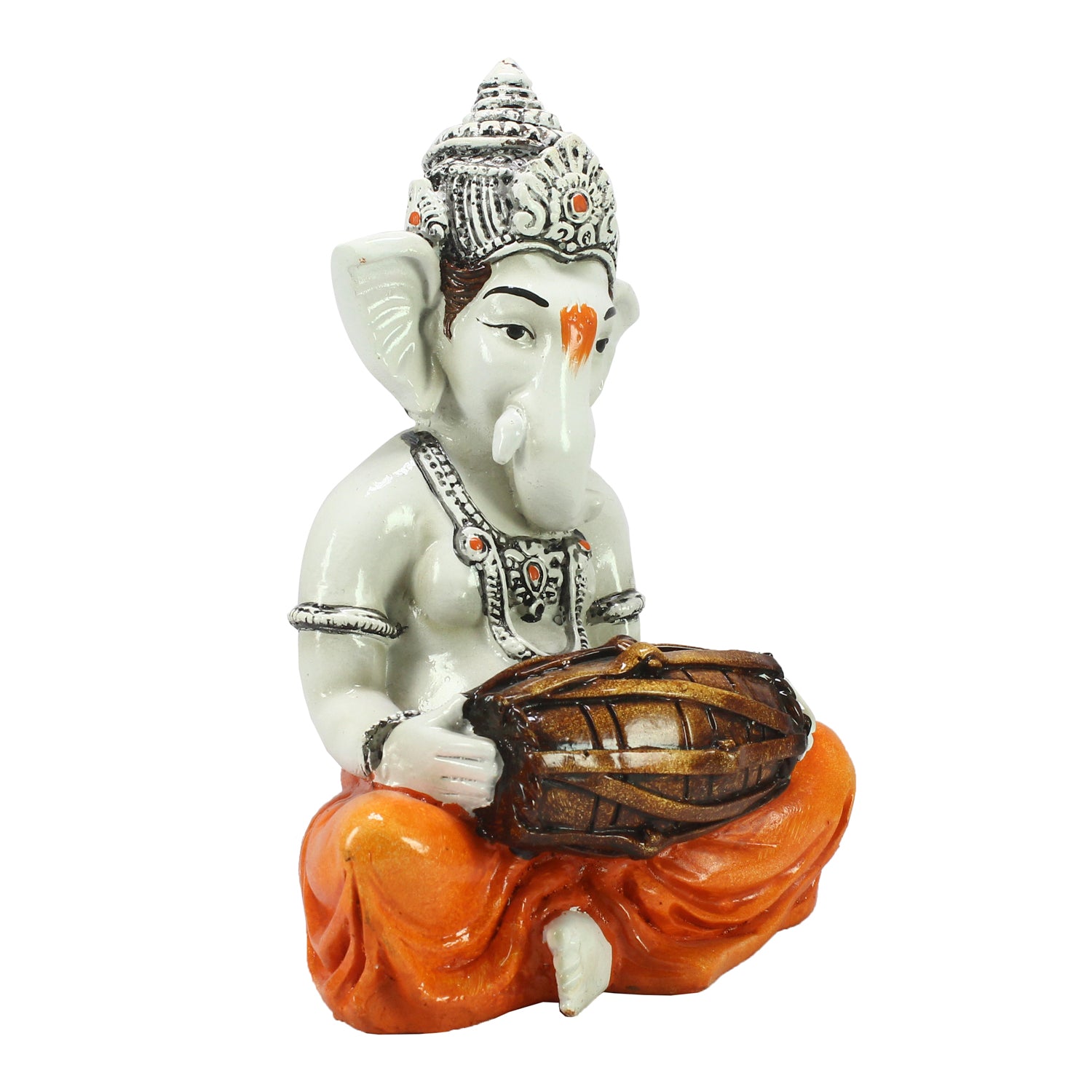 Lord Ganesha Idol Playing Dholak Musical Instrument 3