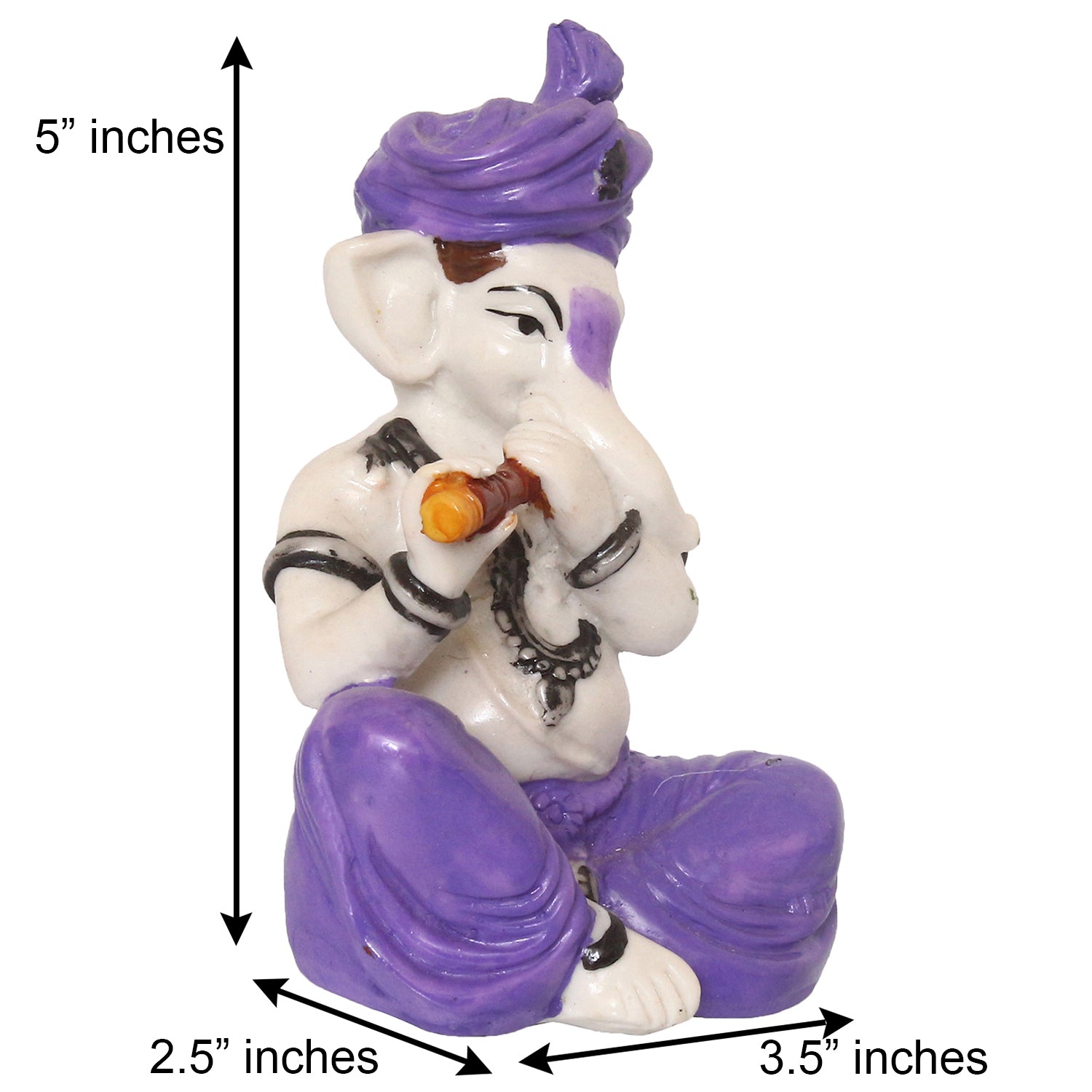 Lord Ganesha Idol Playing Flute Musical Instrument 3