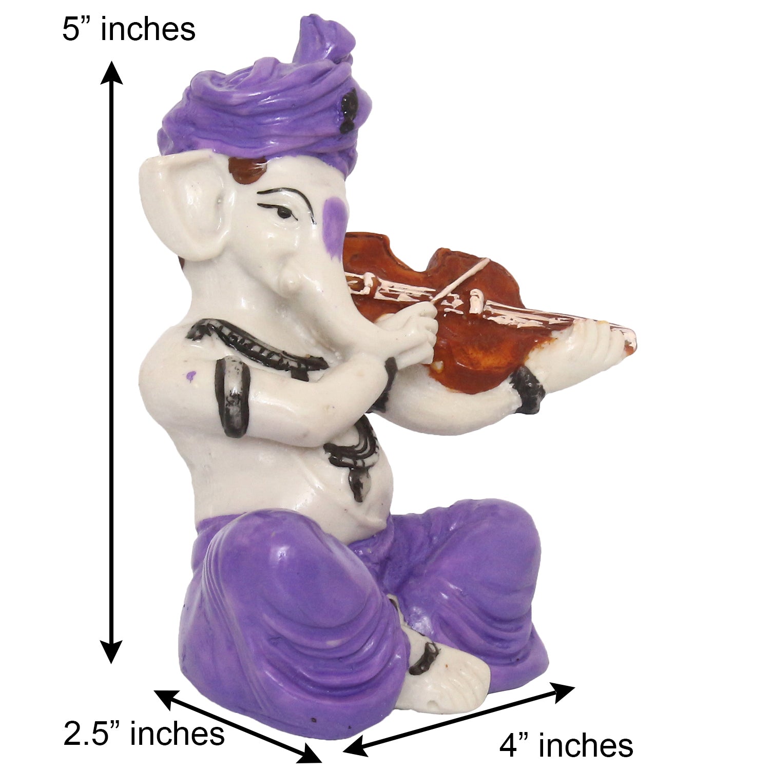 Lord Ganesha Idol Playing Violin Musical Instrument Polyresin God Idol 3