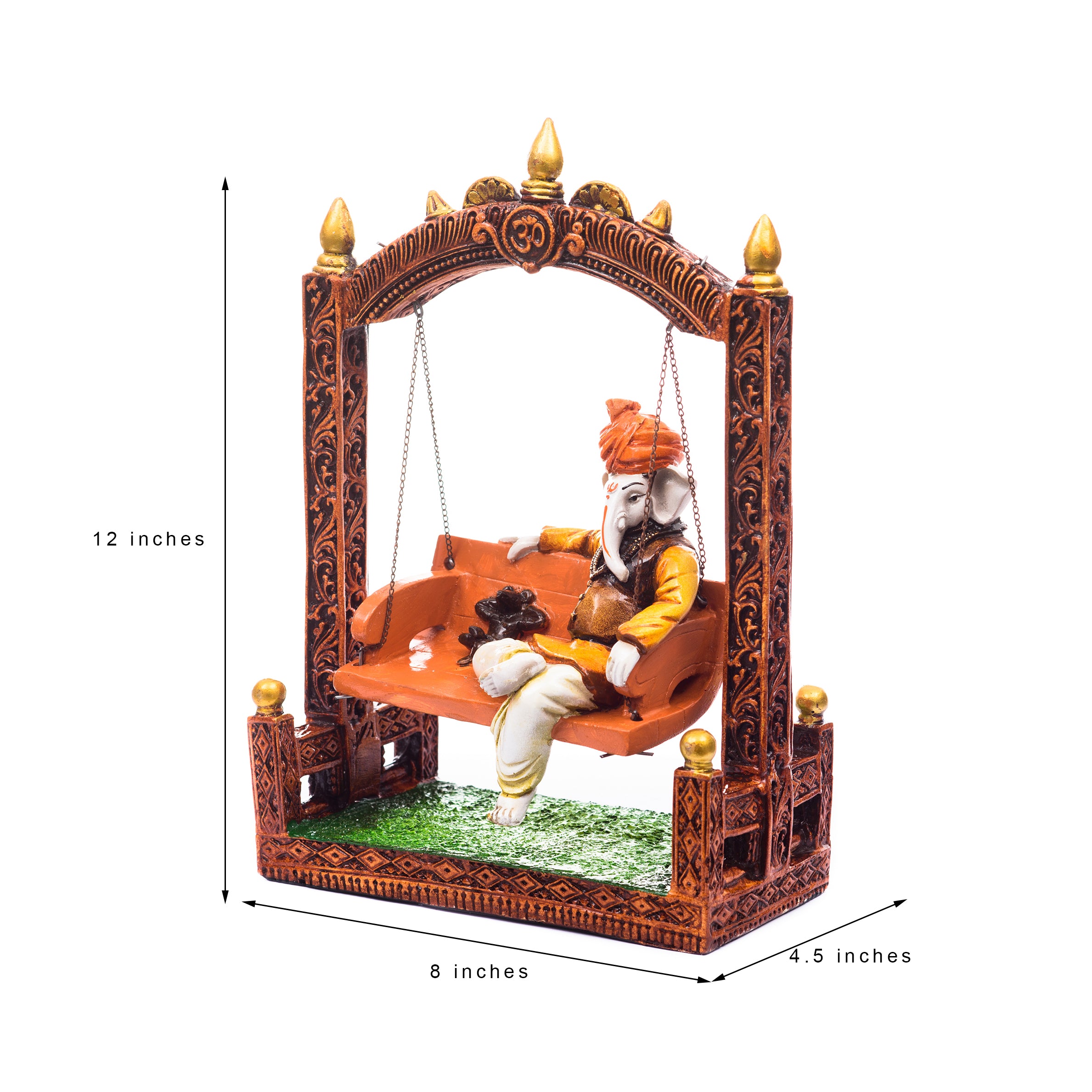 Polyresin Mouse and Lord Ganesha Idol on Swing 2