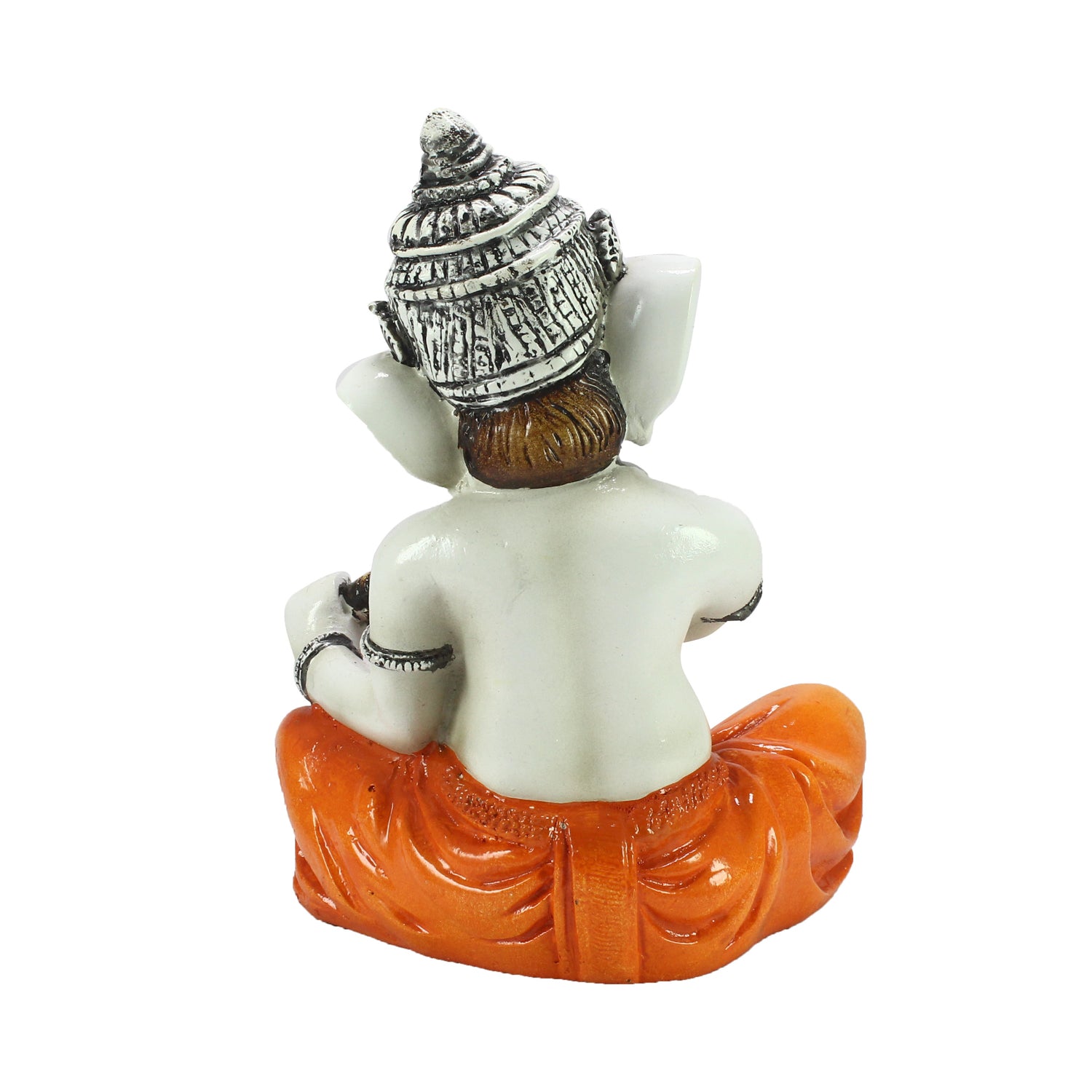 Orange Polyresin Lord Ganesha Murti performing Lord Shiv Pooja 5