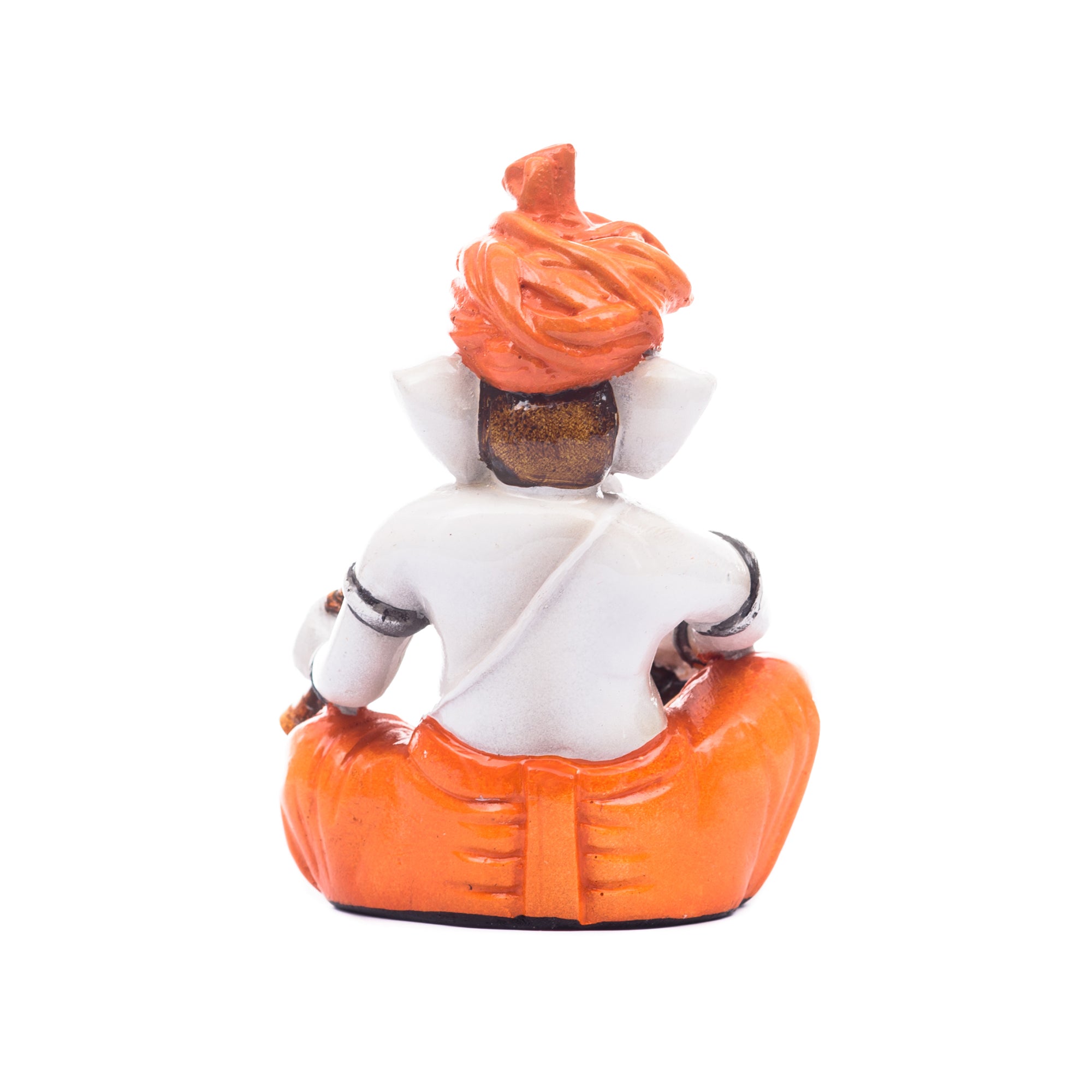 Orange Polyresin Lord Ganesha Idol Worshipping Lord Shiv Pooja 4