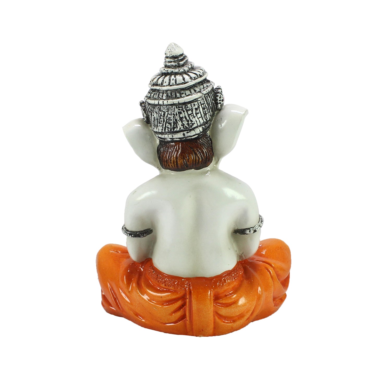 Lord Ganesha Statue Playing Manjeera Decorative Polyresin God Idol 5