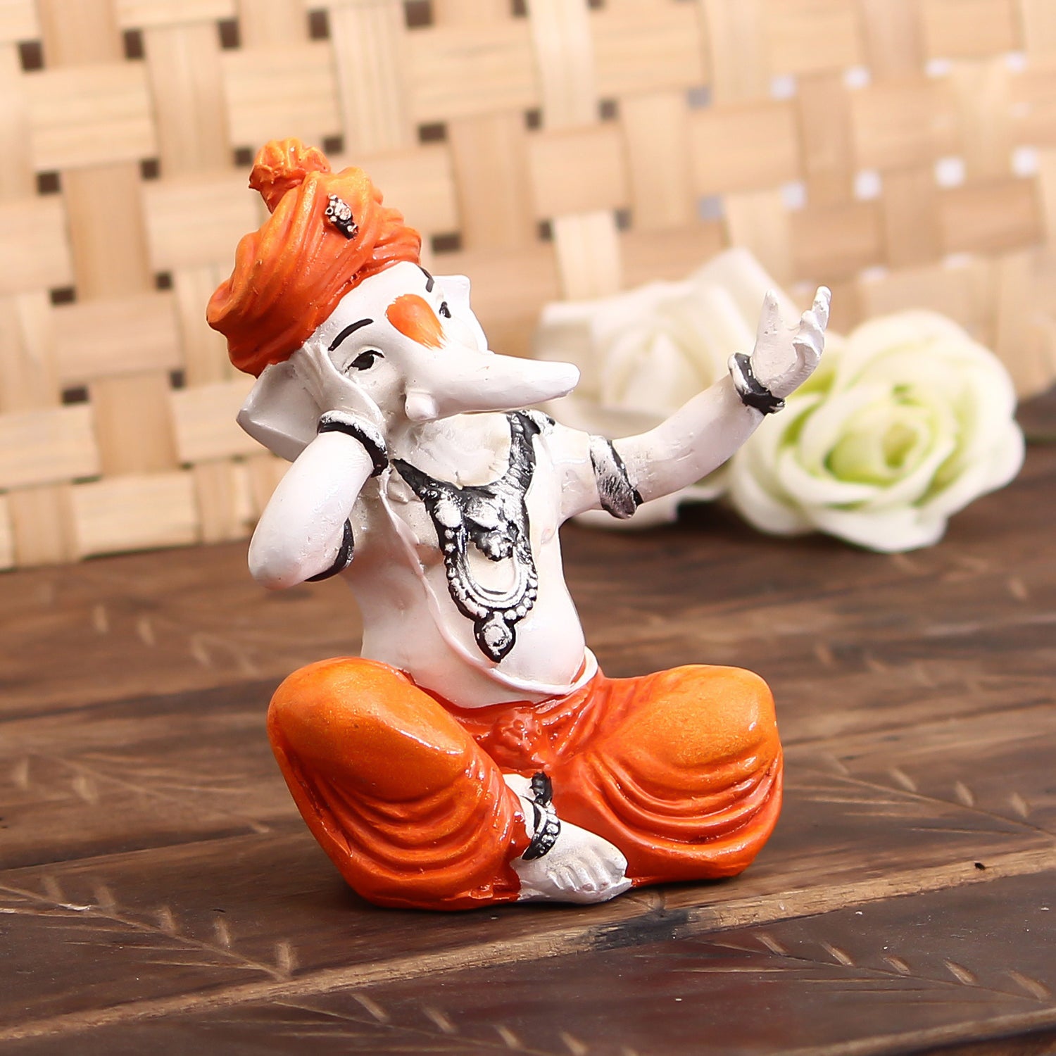 Lord Ganesha Statue Singing Decorative Polyresin God Idol