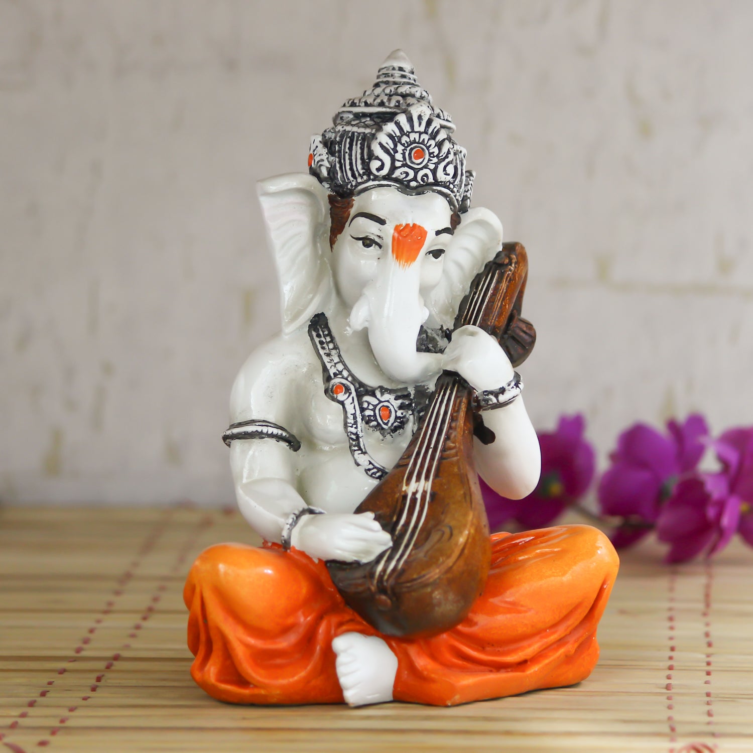 Lord Ganesha Playing Guitar Musical Instrument Decorative Showpiece