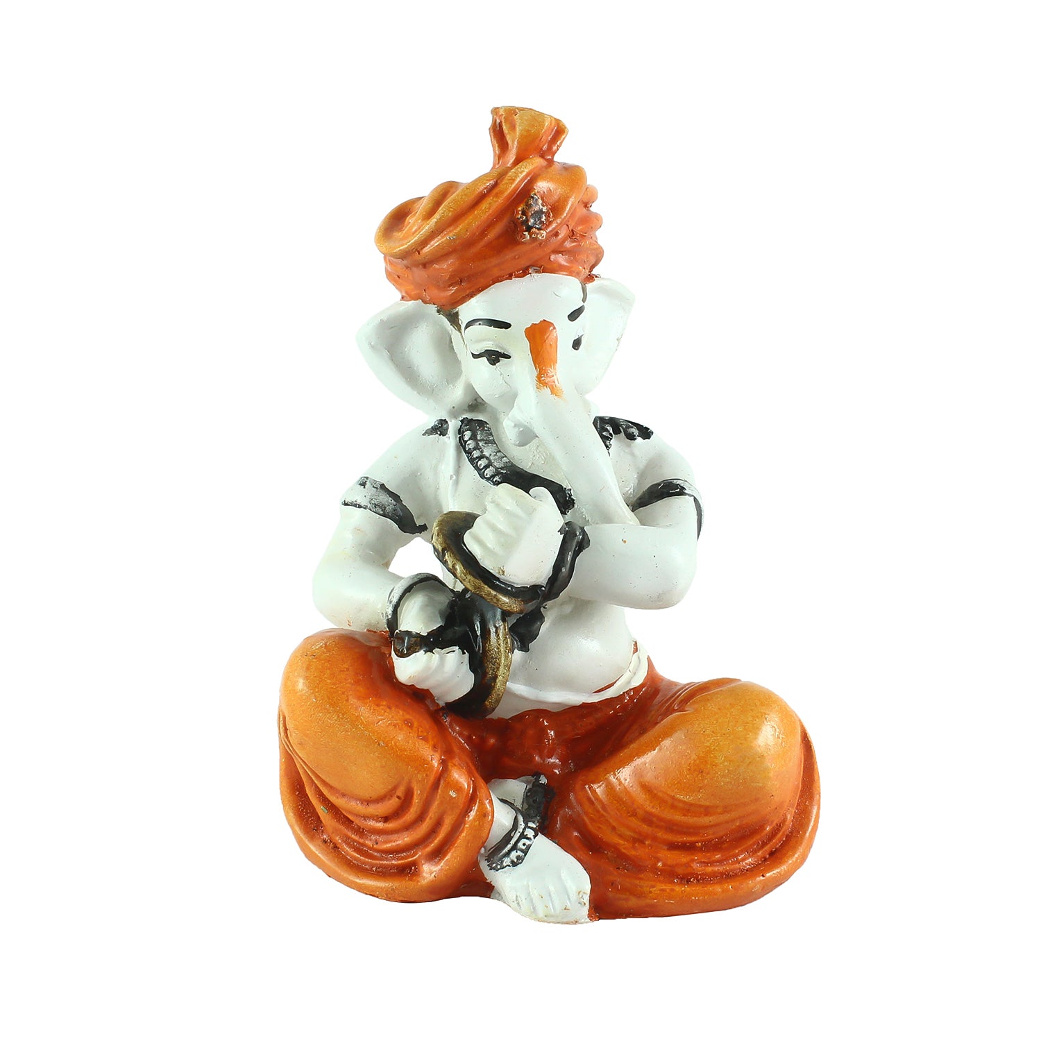 Lord Ganesha Idol Playing Manjira Decorative Showpiece 1