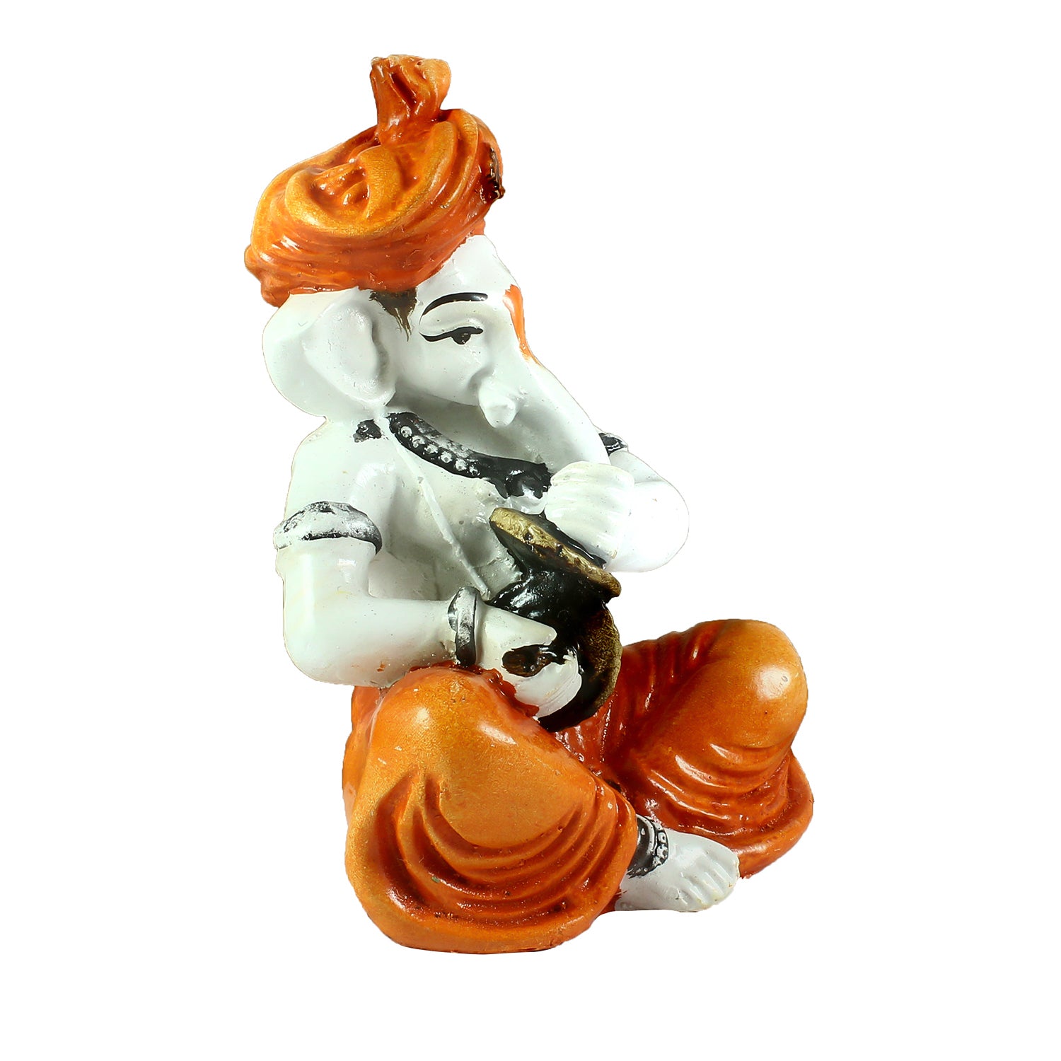 Lord Ganesha Idol Playing Manjira Decorative Showpiece 3