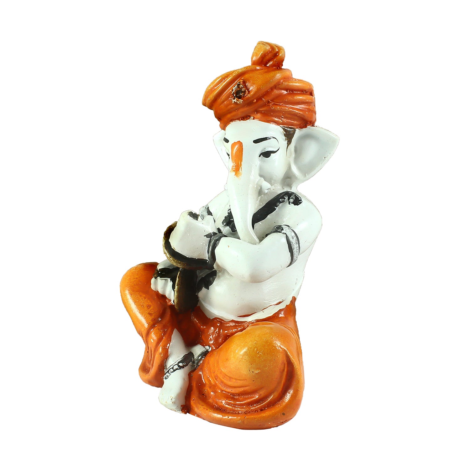 Lord Ganesha Idol Playing Manjira Decorative Showpiece 4