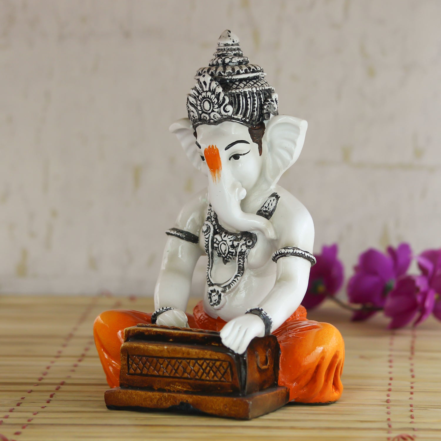 Lord Ganesha playing Harmonium Decorative Showpiece