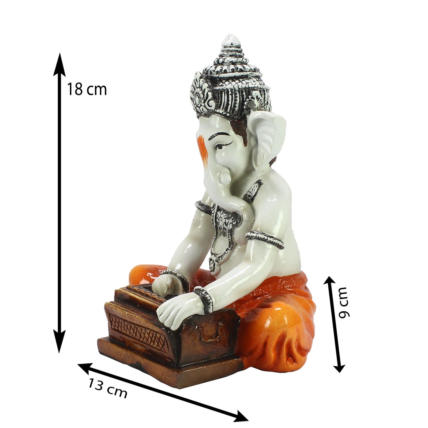 Lord Ganesha playing Harmonium Decorative Showpiece 2
