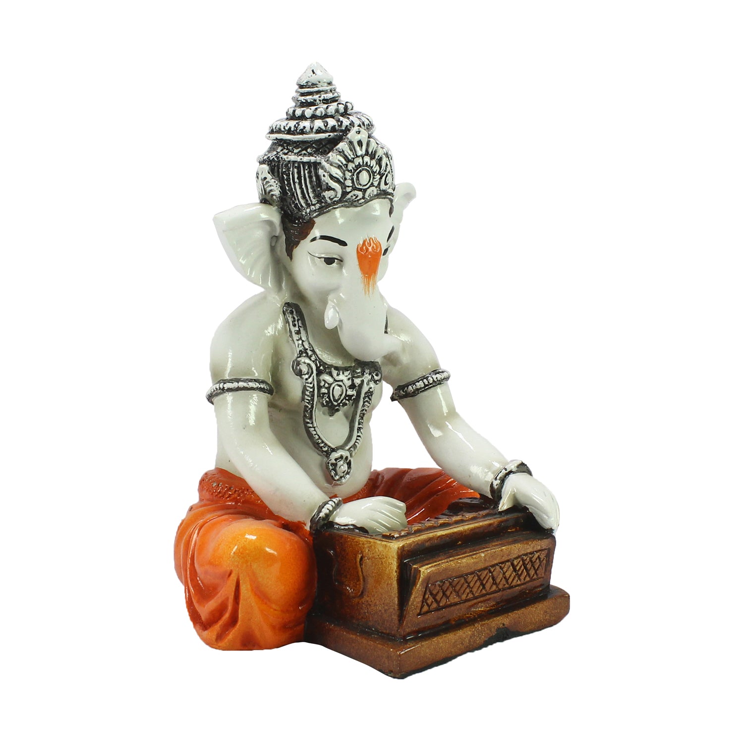 Lord Ganesha playing Harmonium Decorative Showpiece 3