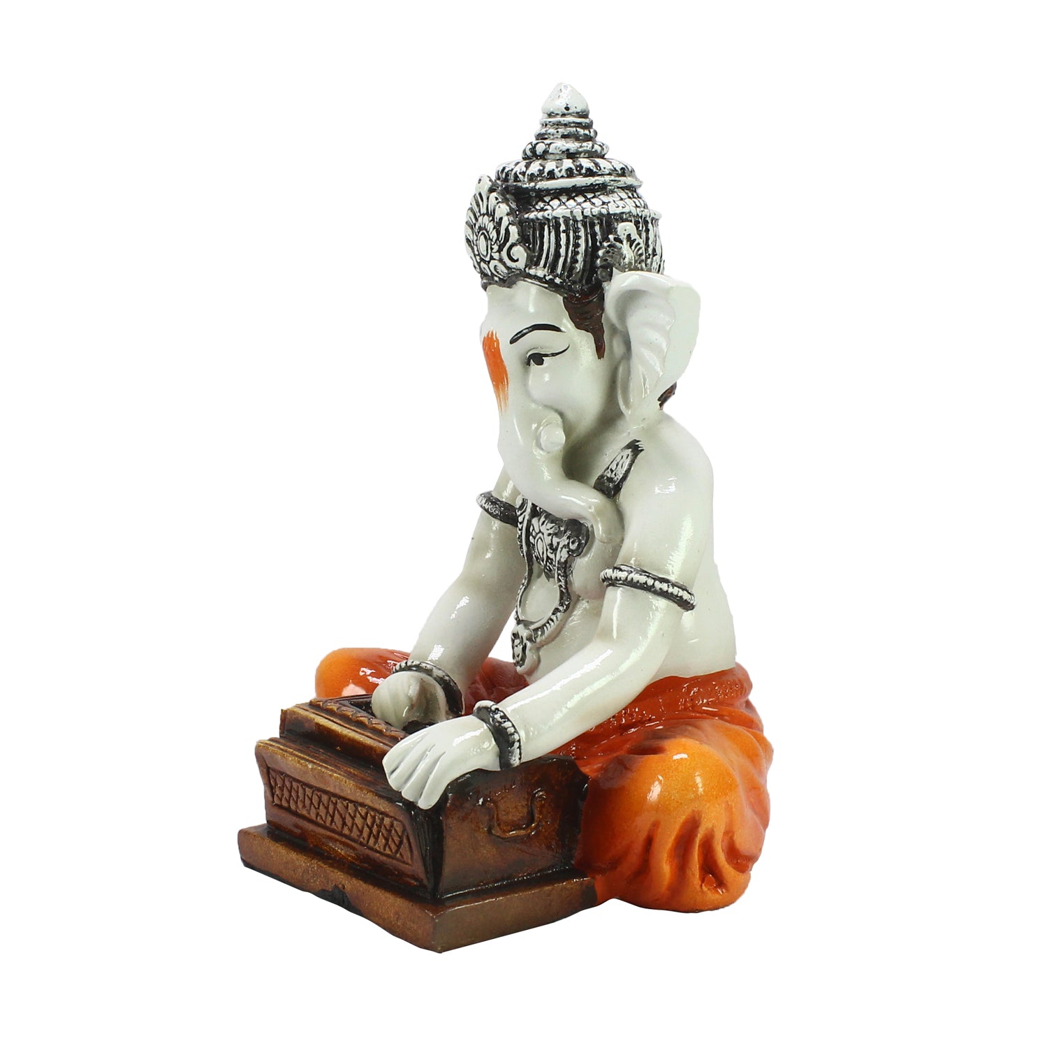 Lord Ganesha playing Harmonium Decorative Showpiece 4