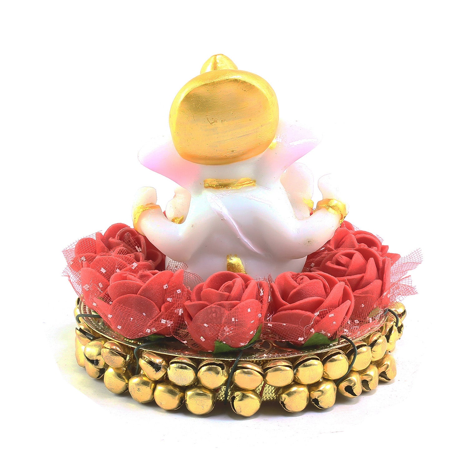 Polyresin Lord Ganesha Idol on Decorative Plate for Car Dashboard and Home 5