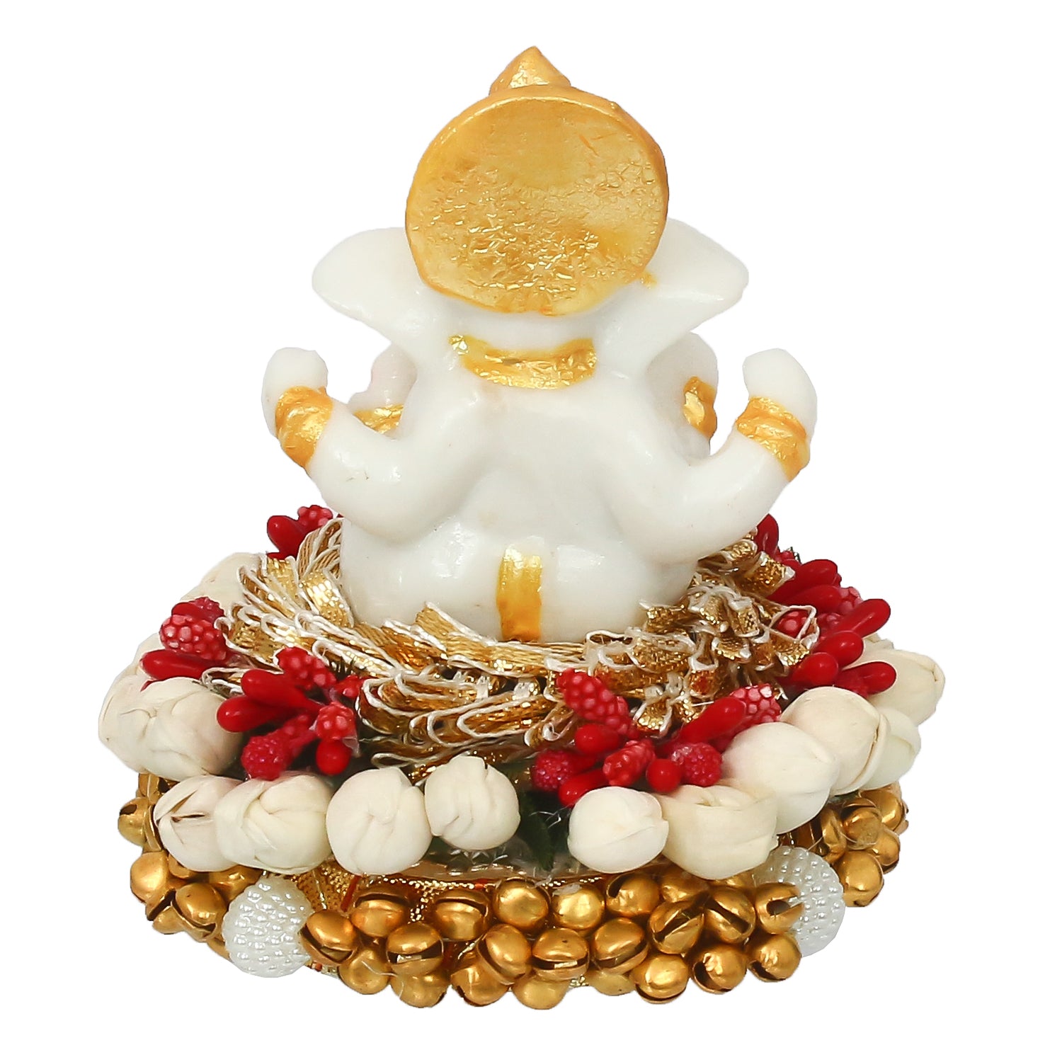 Polyresin Ganesha Idol on Decorative Handcrafted Plate for Home and Car Dashboard 5