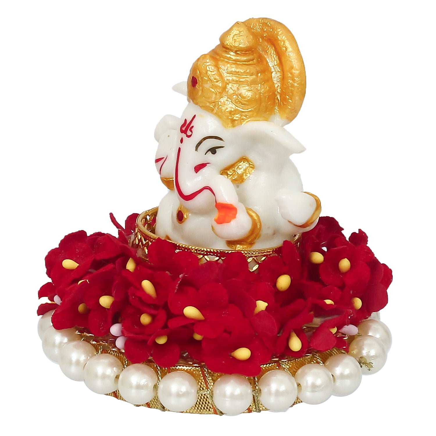 Lord Ganesha Idol On Decorative Handicrafted Plate For Home And Car Dashboard 4