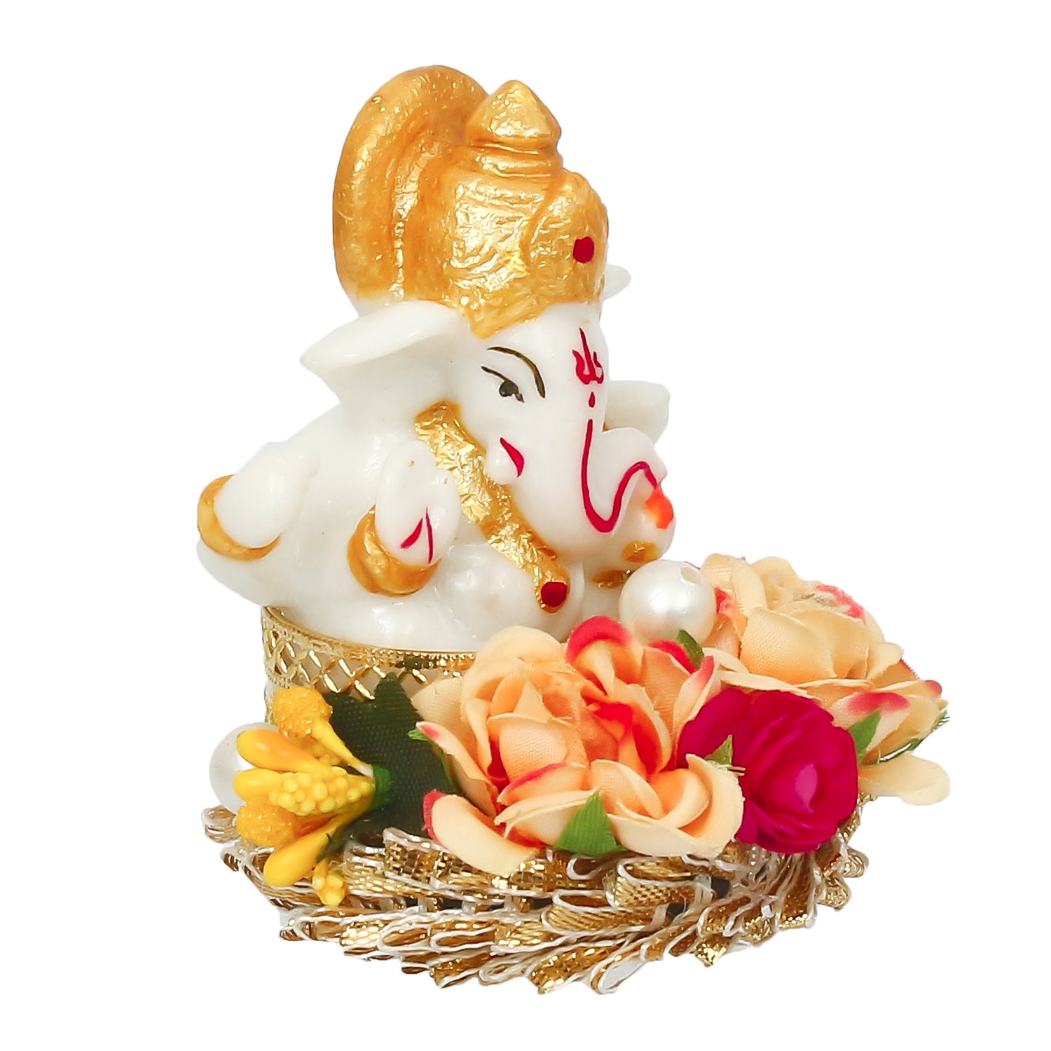Lord Ganesha Idol On Decorative Handicrafted Plate For Home And Car Dashboard 3