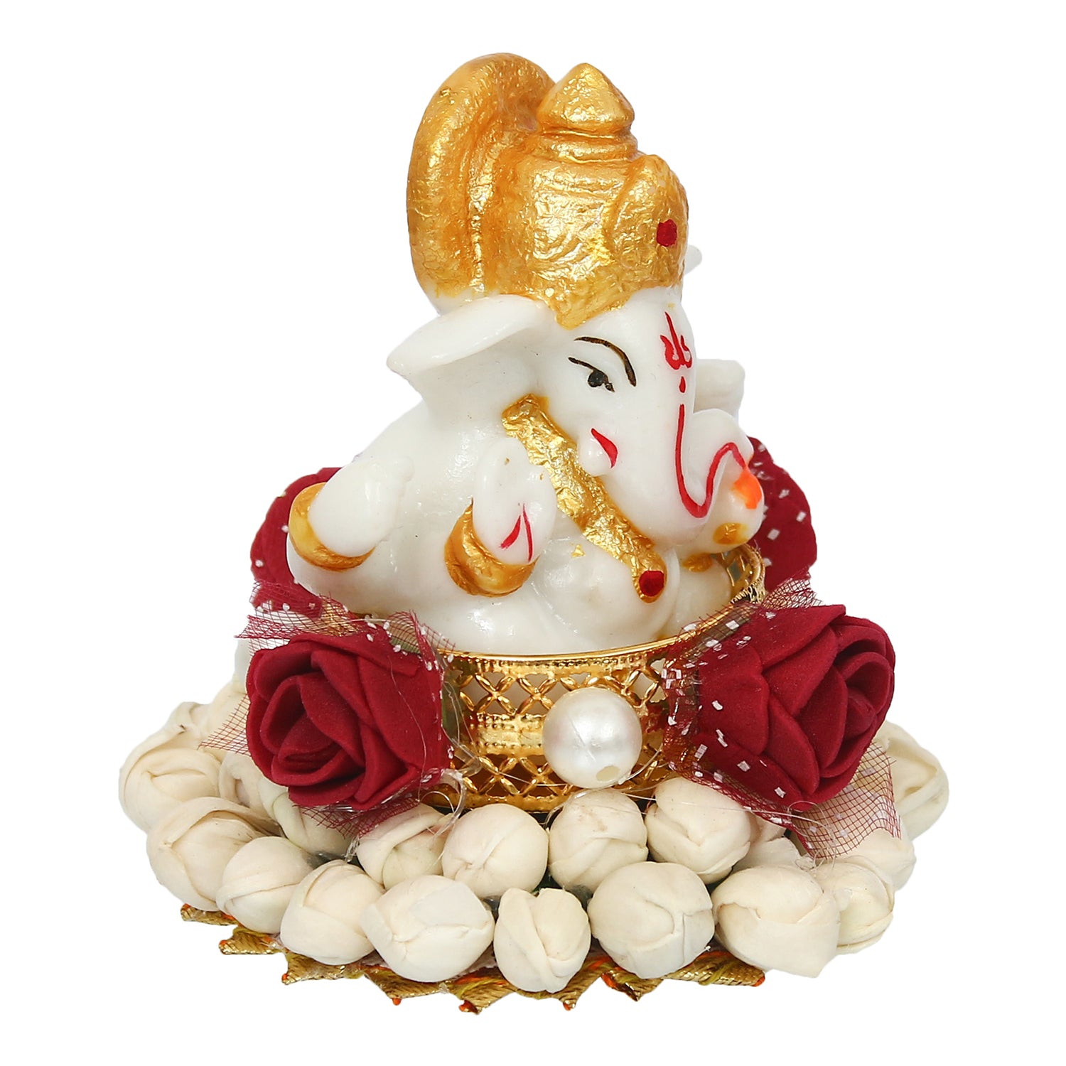 Lord Ganesha Idol On Decorative Handicrafted Plate For Home And Car Dashboard 3