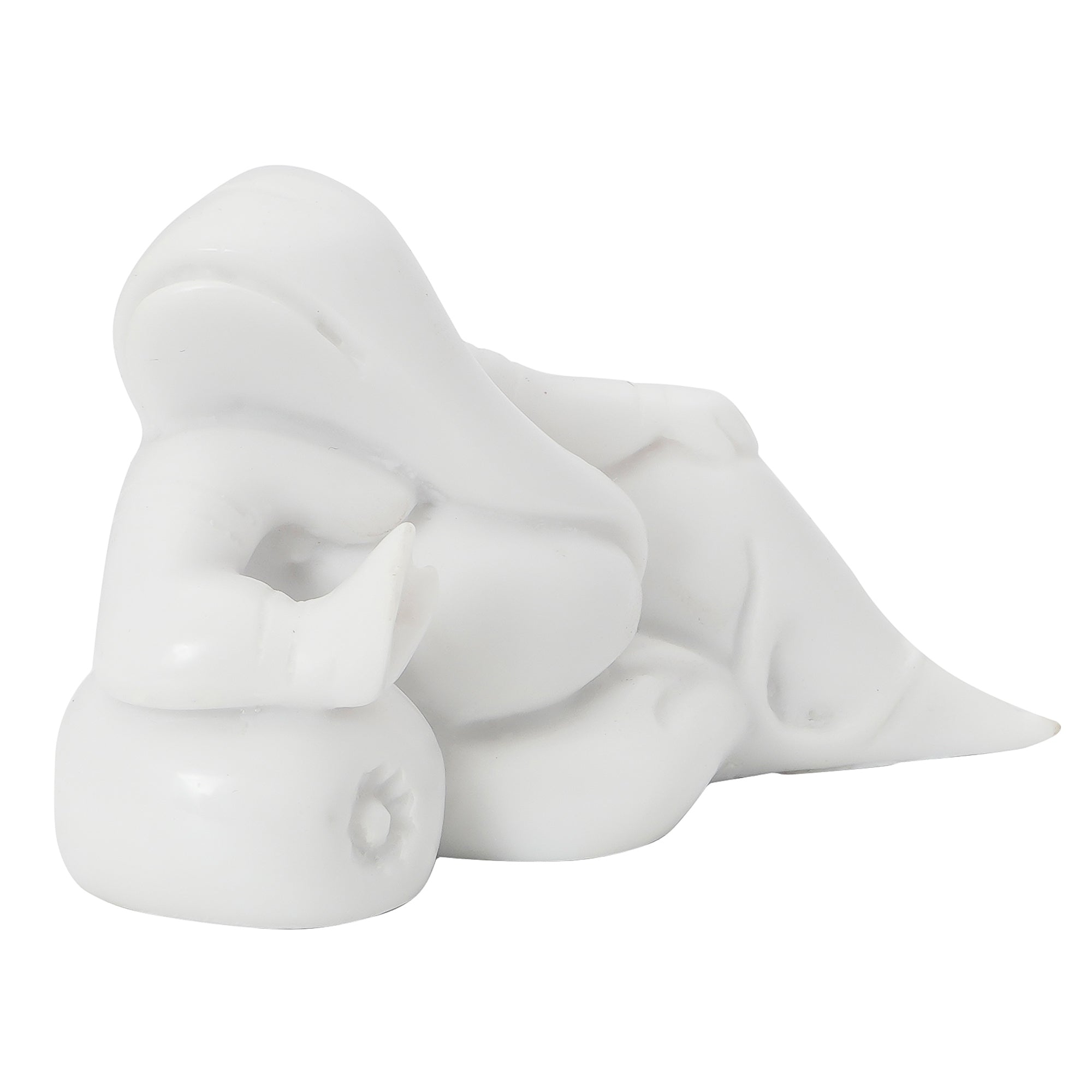 Pure White Resting Lord Ganesha Idol for Home/Temple/Office/Car Dashboard 4