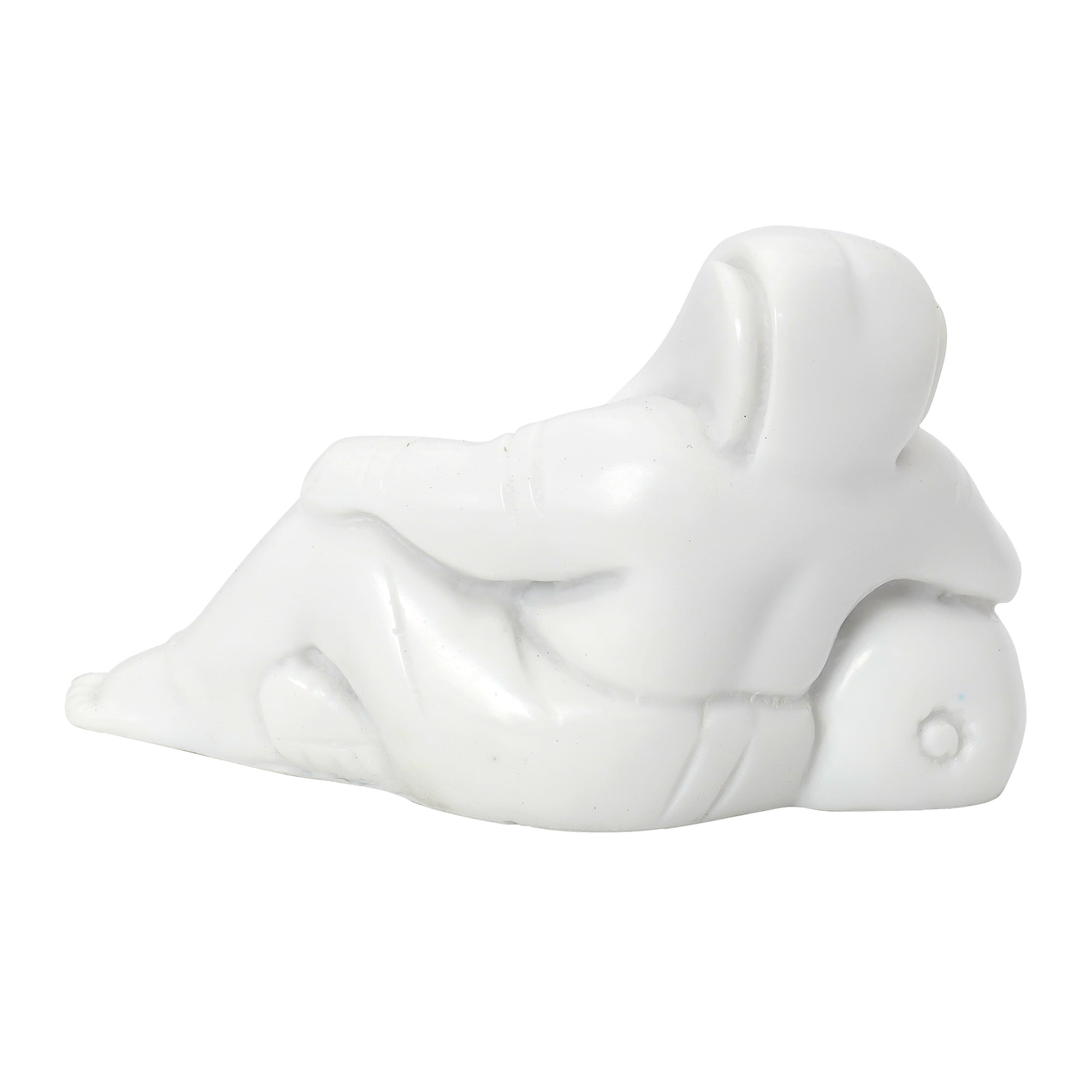 Pure White Resting Lord Ganesha Idol for Home/Temple/Office/Car Dashboard 6
