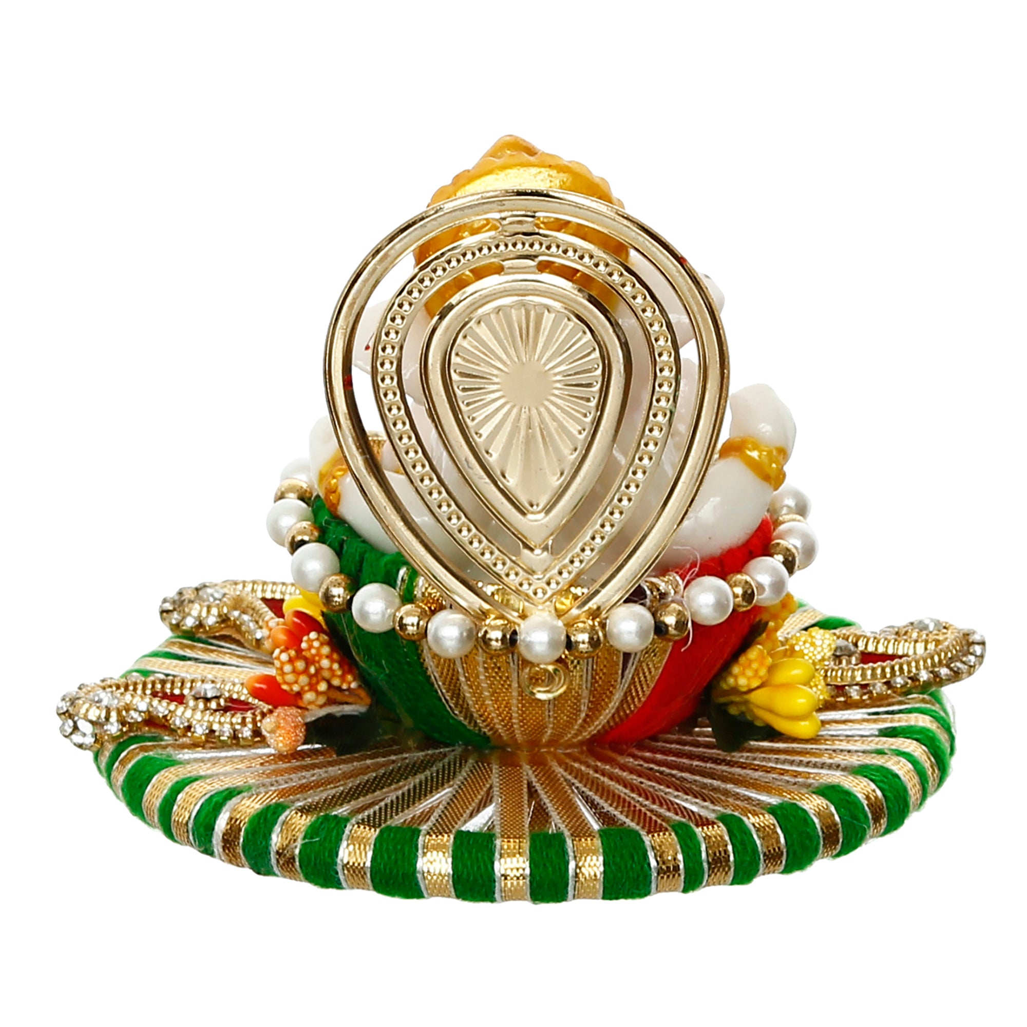 Lord Ganesha Idol on Decorative Handcrafted Singhasan for Home/Temple/Office/Car Dashboard 6
