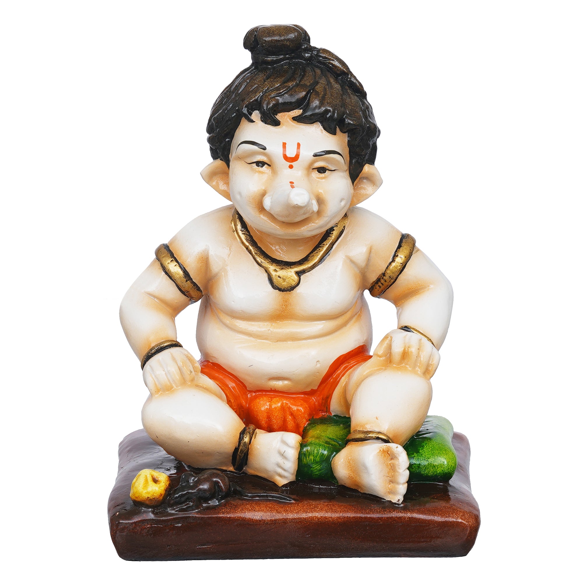 eCraftIndia Multicolor Polyresin Handcrafted Sitting Lord Ganesha Idol 2