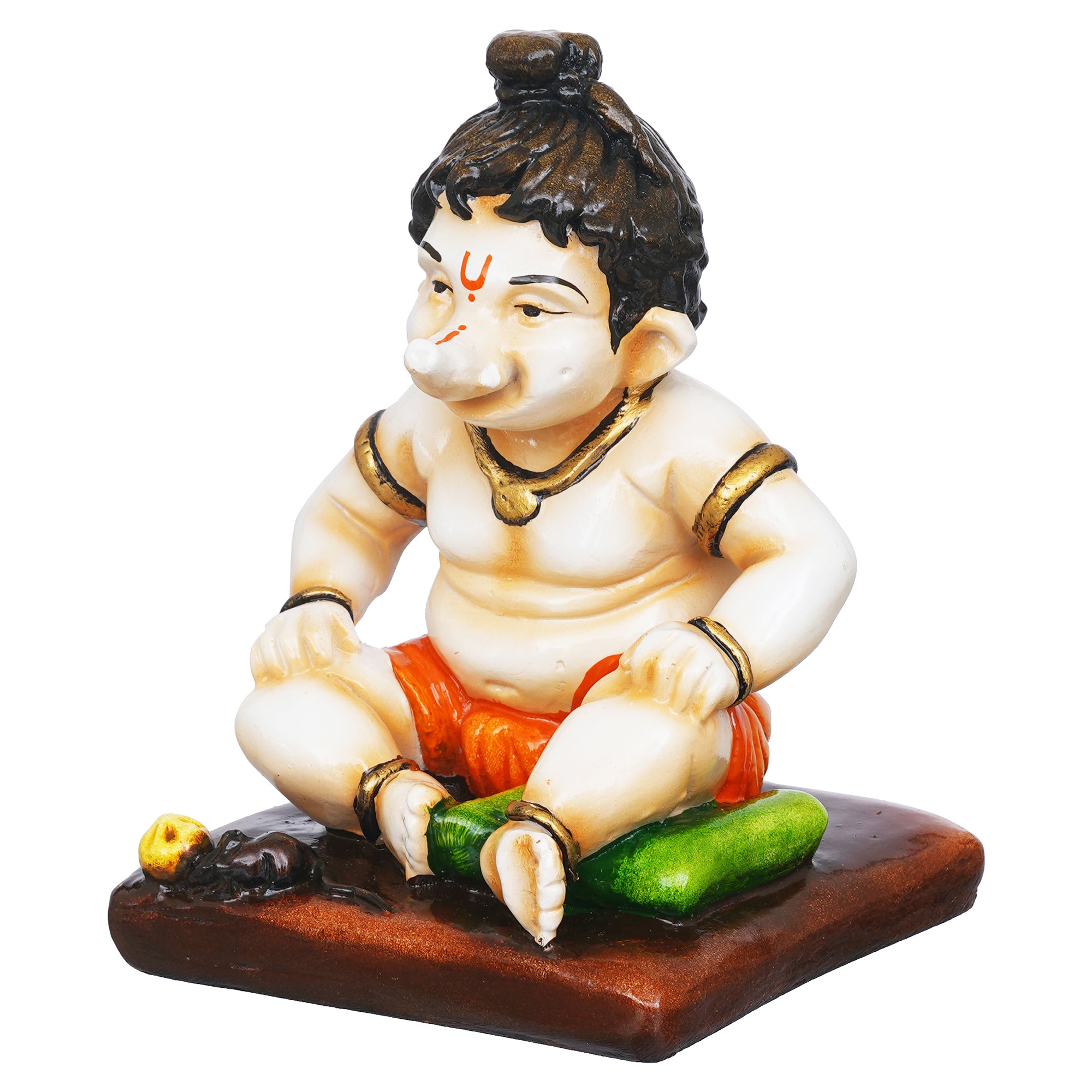 eCraftIndia Multicolor Polyresin Handcrafted Sitting Lord Ganesha Idol 7
