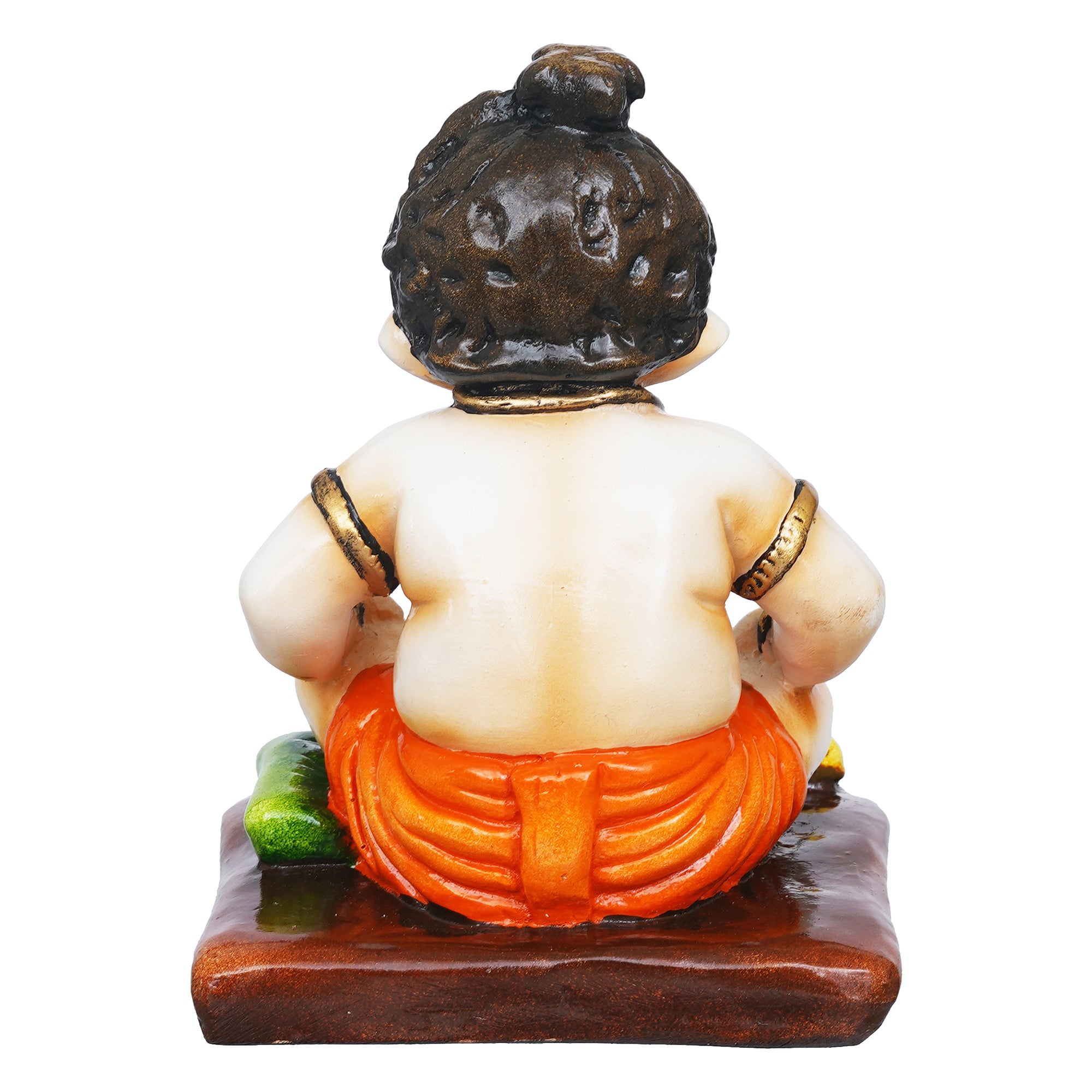 eCraftIndia Multicolor Polyresin Handcrafted Sitting Lord Ganesha Idol 8