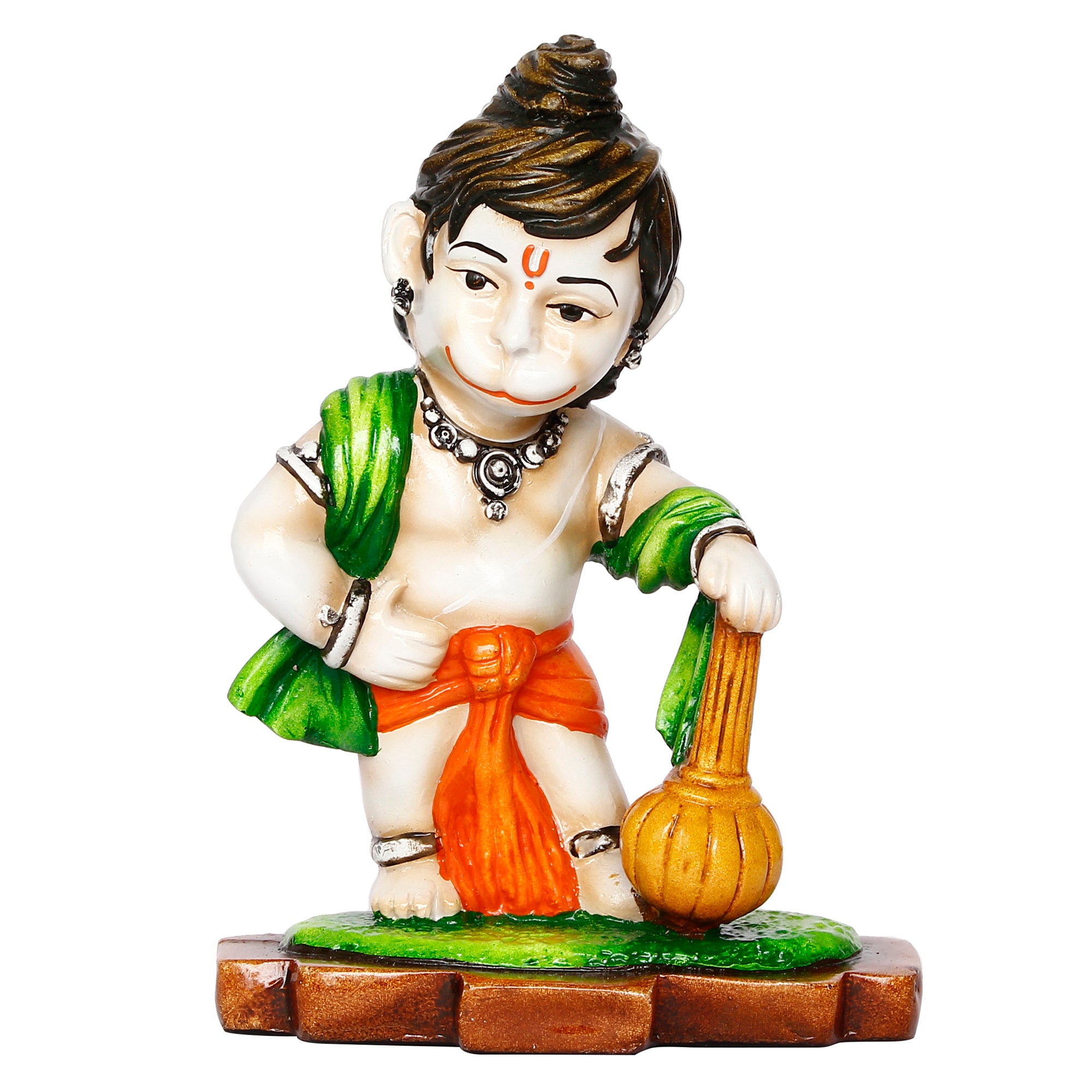Colorful Standing Lord Hanuman Statue With Gada/Mace Handcrafted Polyresin Religious Idol 2