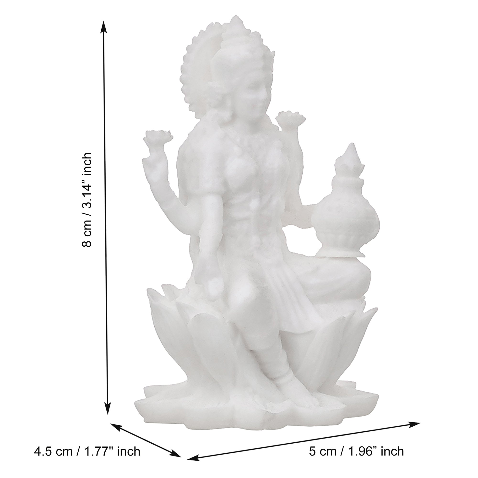 White Polyresin Goddess Laxmi Statue 3