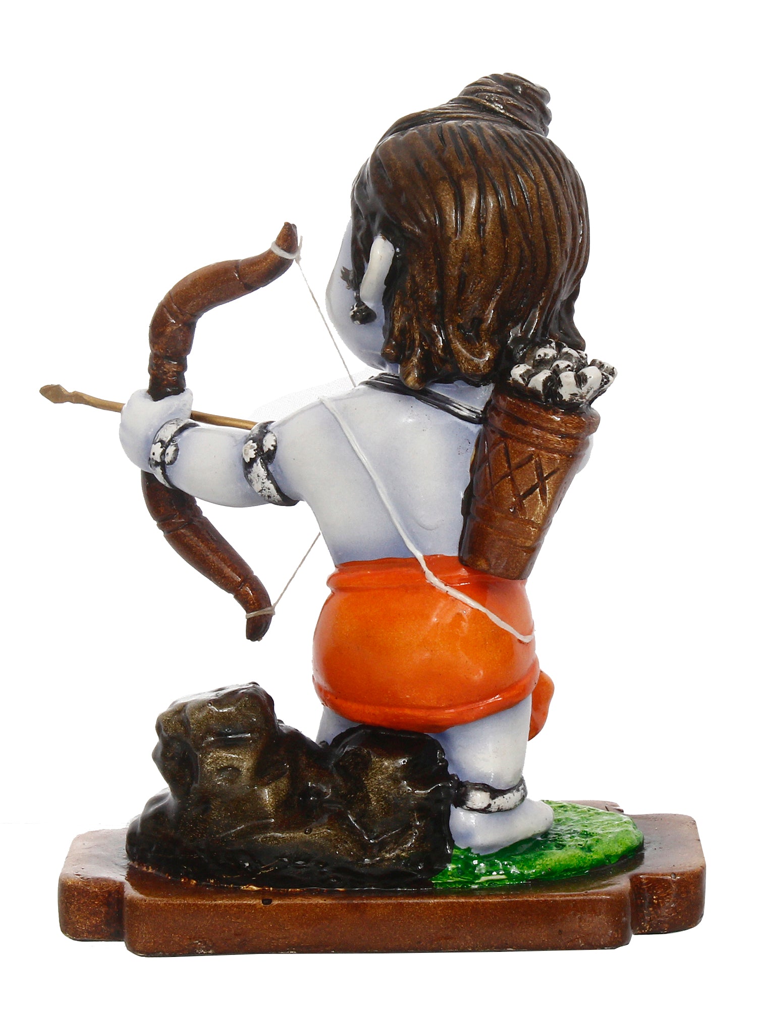 Multicolor Handcrafted Polyresin Lord Ram Idol Playing with Bow and Arrow 5