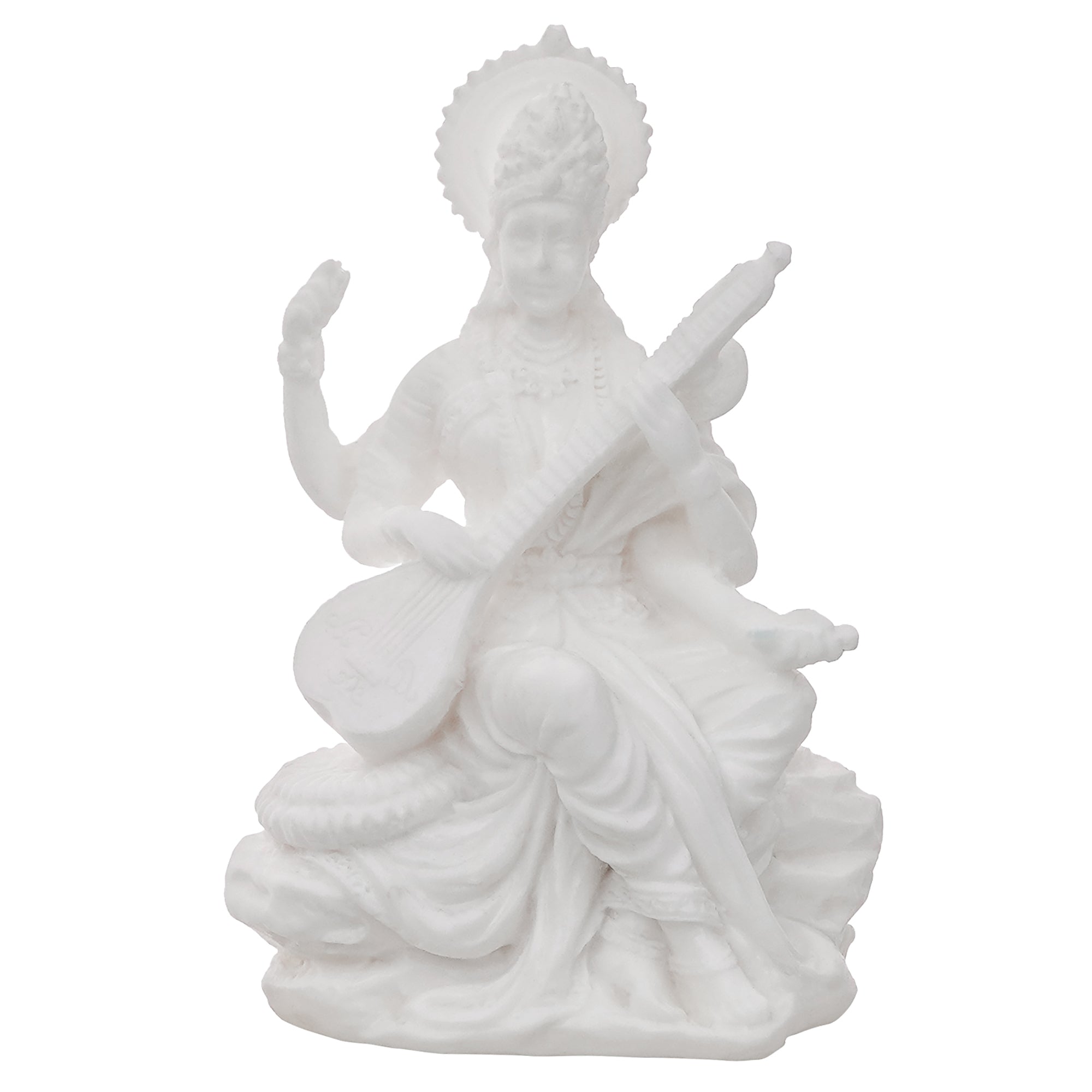 White Polyresin Goddess Saraswati Statue 2