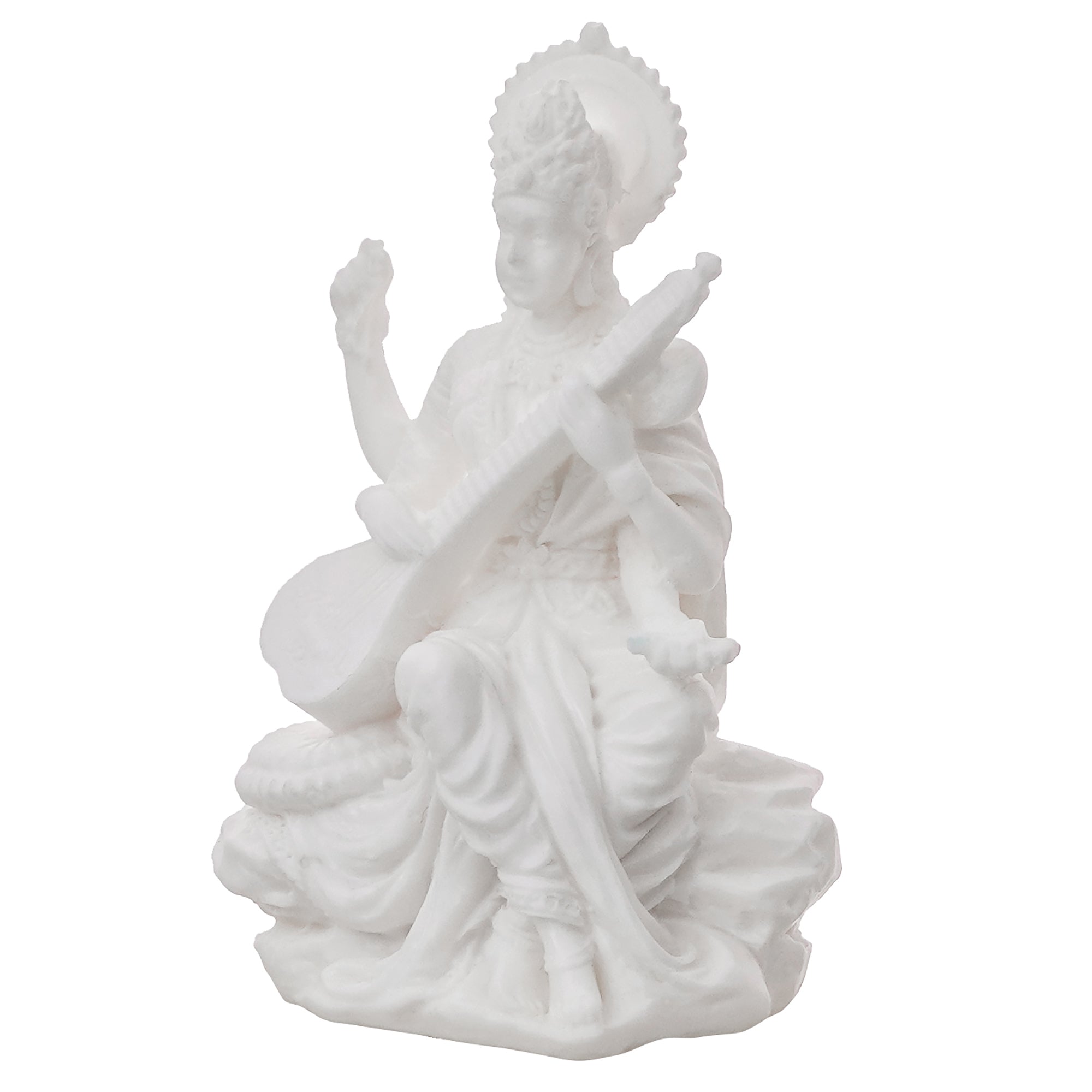 White Polyresin Goddess Saraswati Statue 4