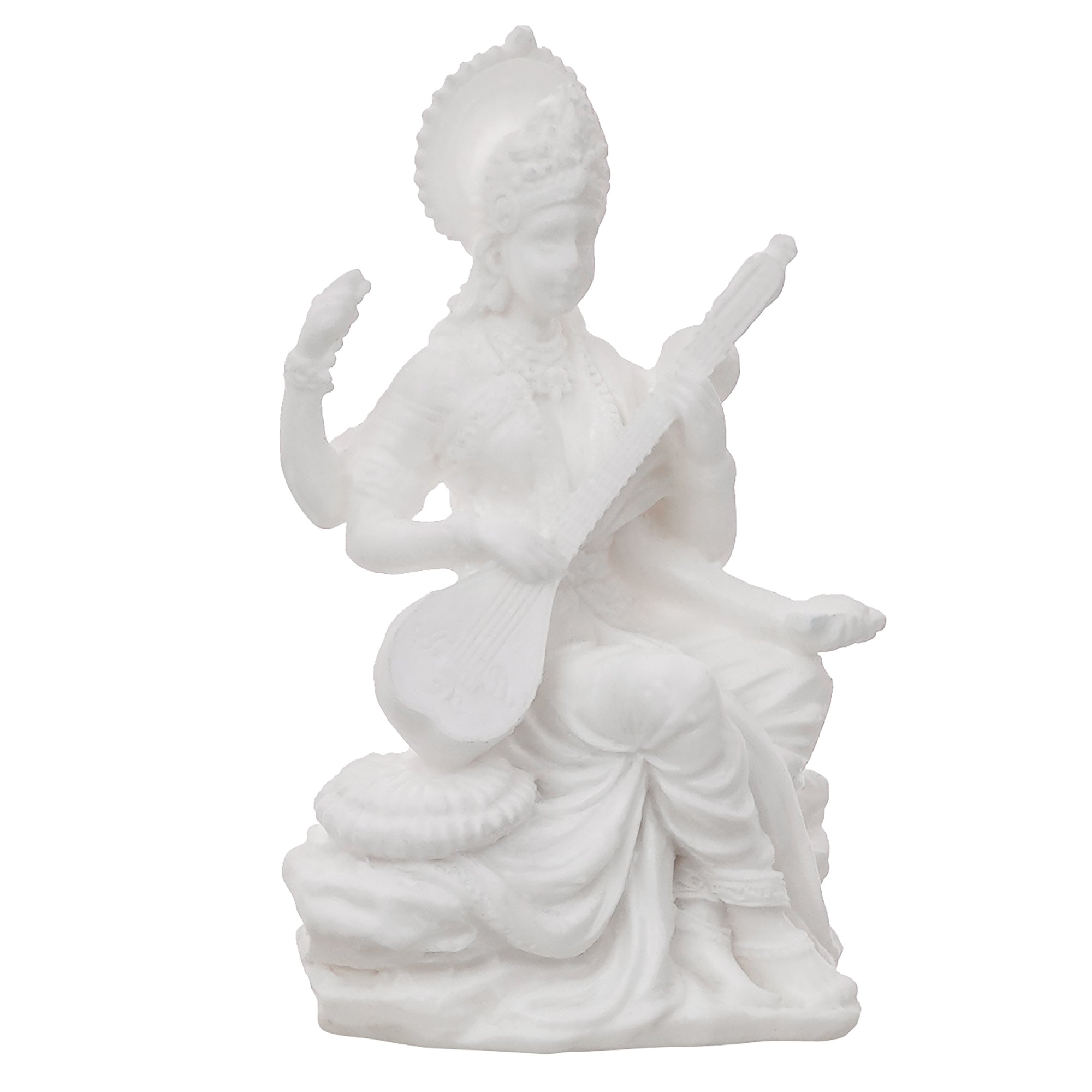 White Polyresin Goddess Saraswati Statue 5