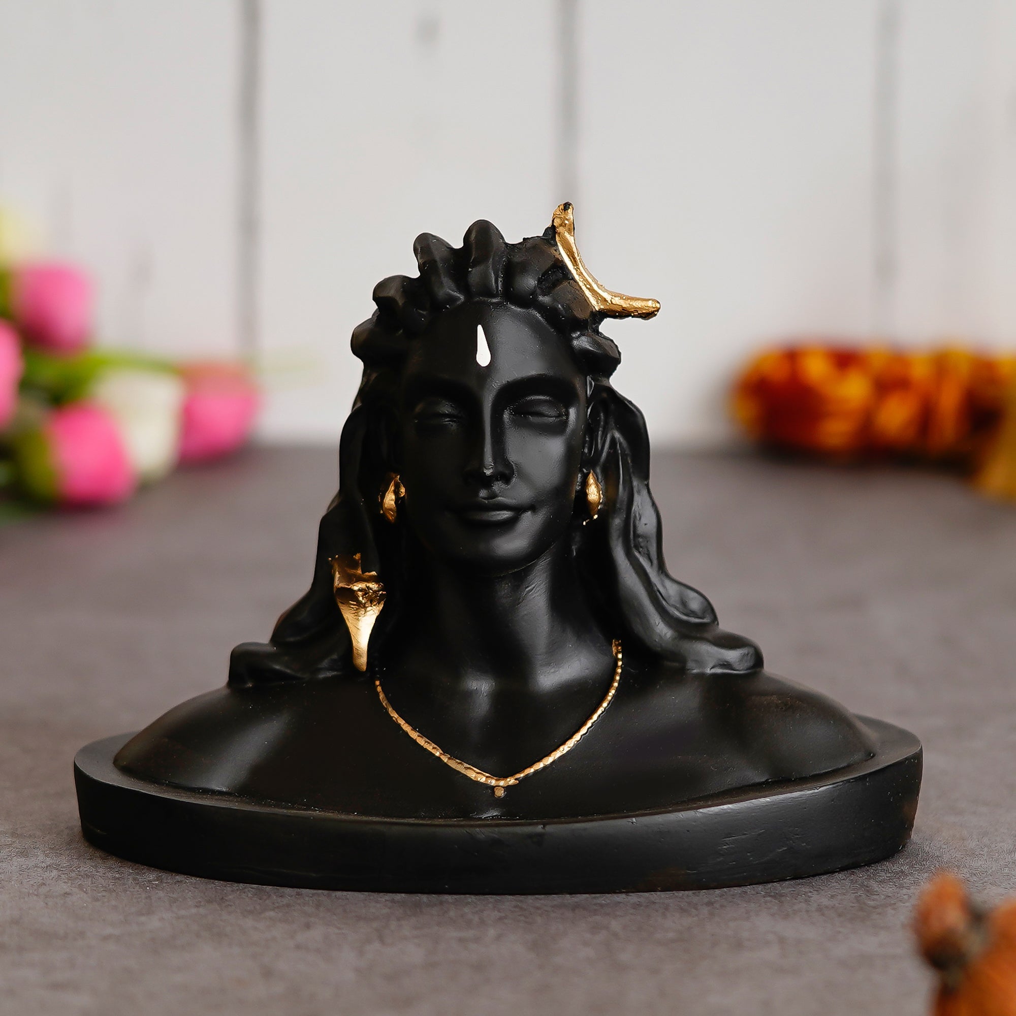 Black Polyresin Handcrafted Adiyogi Lord Shiva Statue